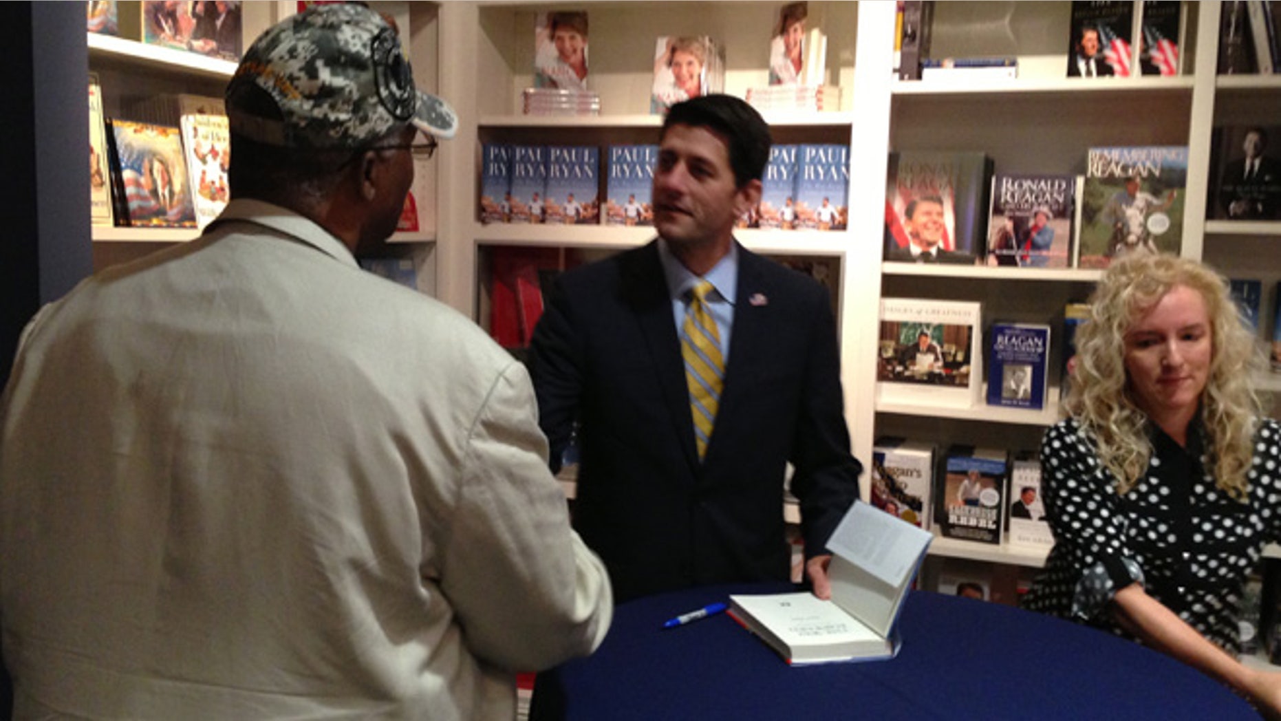 Aug. 28, 2014: Paul Ryan greets attendees at a book signing at the Reagan Library in Simi Valley.