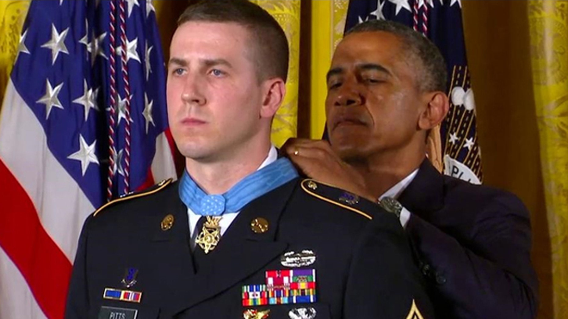 July 21, 2014: President Obama bestows the Medal of Honor on former Army Staff Sgt. Ryan M. Pitts.