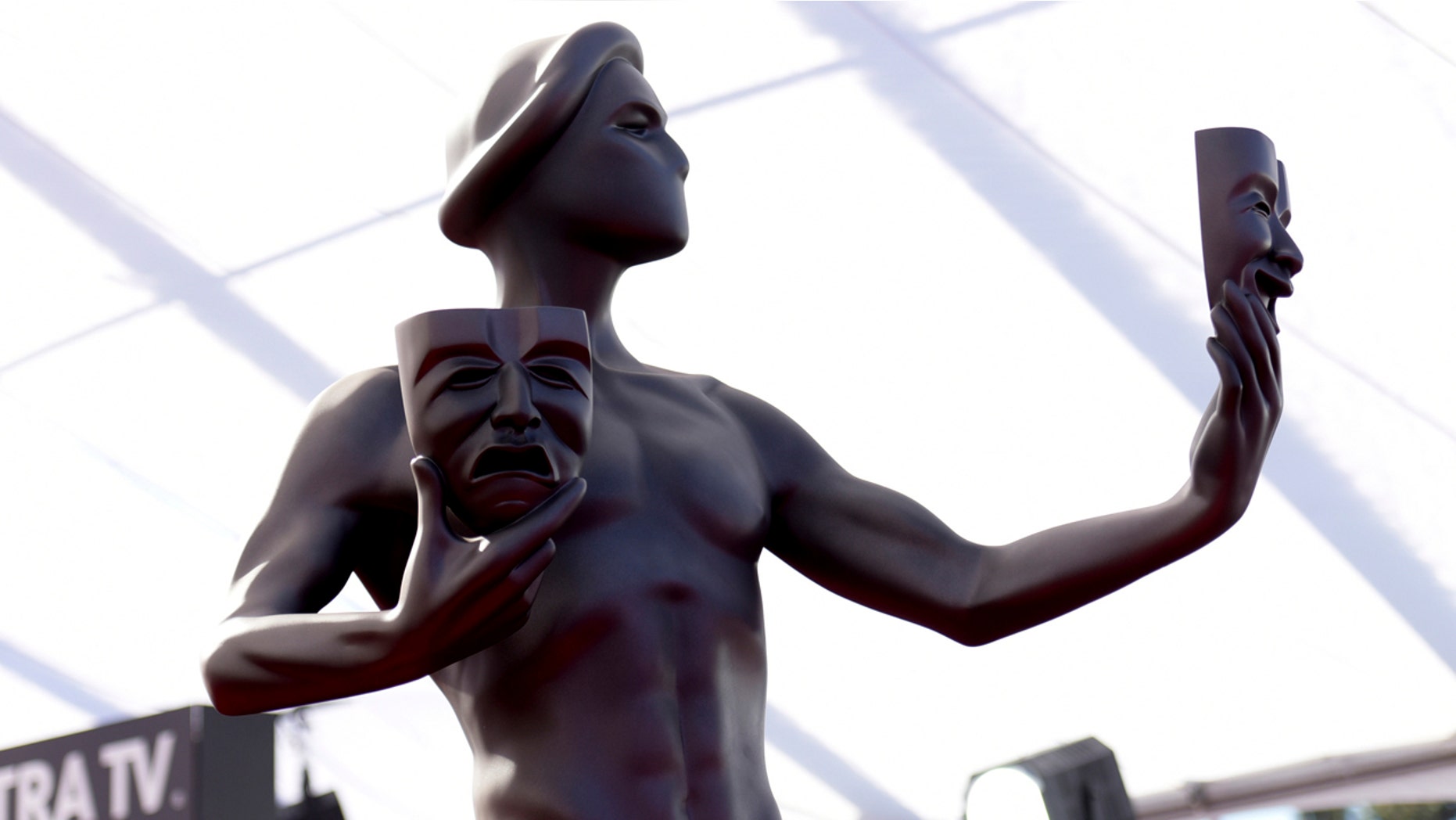 FILE - This Jan. 29, 2017 file photo shows a giant replica of The Actor statue on the red carpet at the 23rd annual Screen Actors Guild Awards in Los Angeles. The 2018 SAG Awards nominations for achievements in film and television will be announced on Wednesday, Dec. 13. (Photo by Richard Shotwell/Invision/AP)
