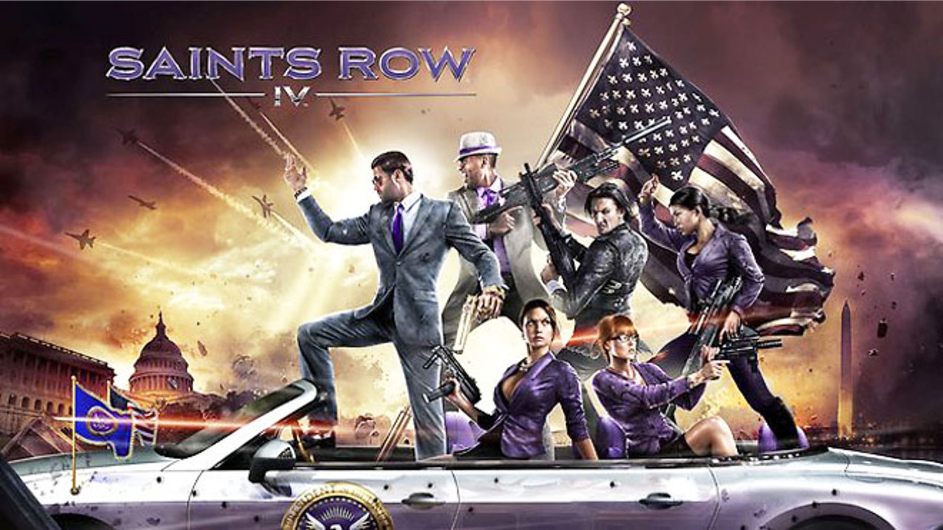 Artwork for the video game "Saints Row IV," which was banned by an Australian video game review board over decency standards.