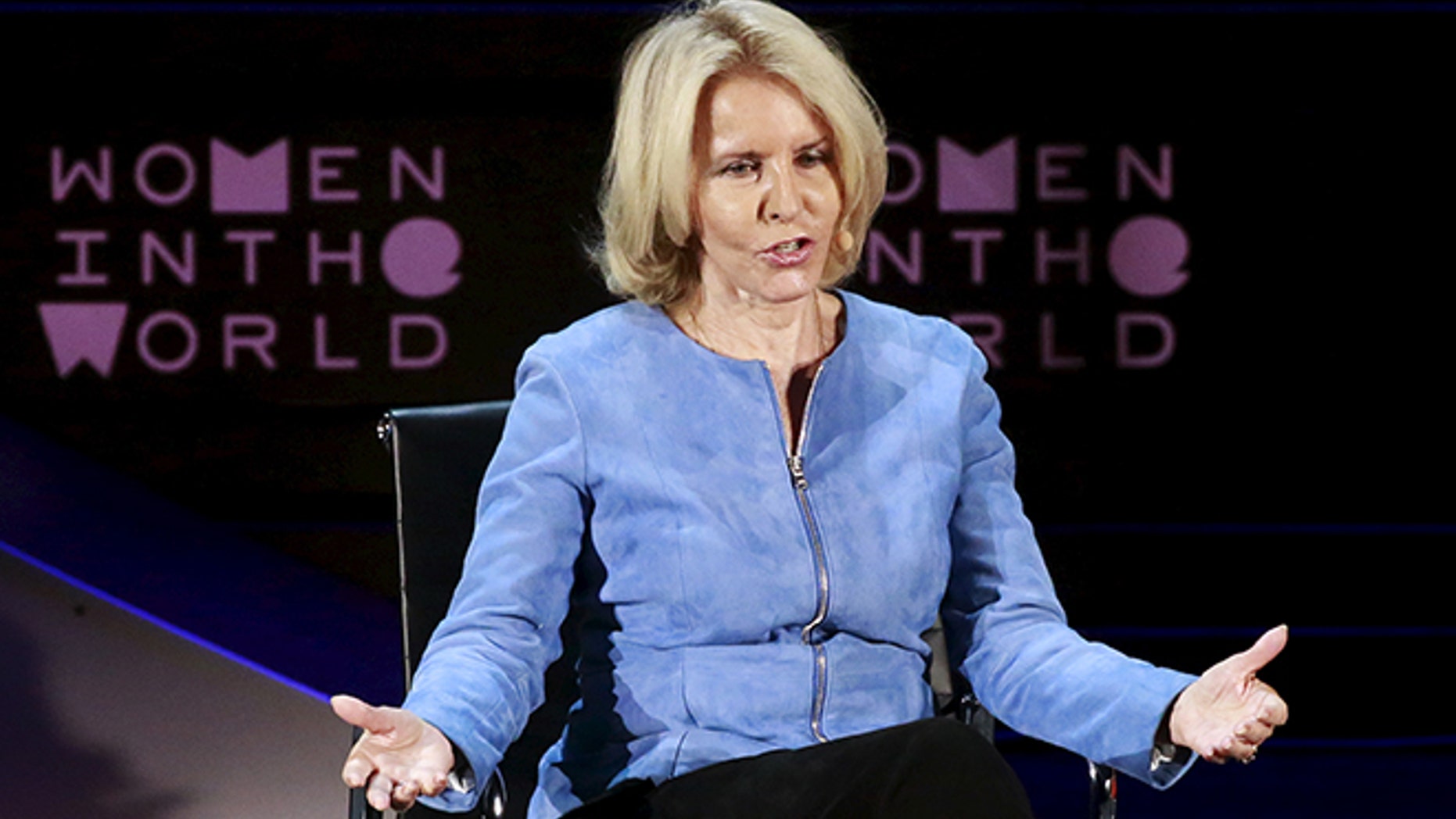 Journalist Sally Quinn speaks during the Women In The World Summit in the Manhattan borough of New York April 8, 2016