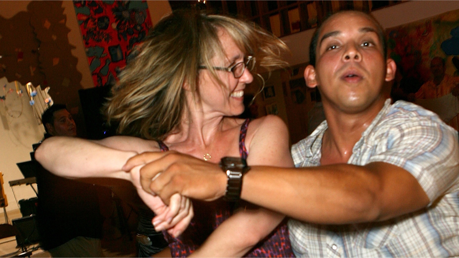 LOS ANGELES, CA - JULY 28: Actress Monica Rosenthal dances the salsa at the Inner-City Arts Event on July 28, 2007 in Los Angeles, California. (Photo by Michael Buckner/Getty Images)