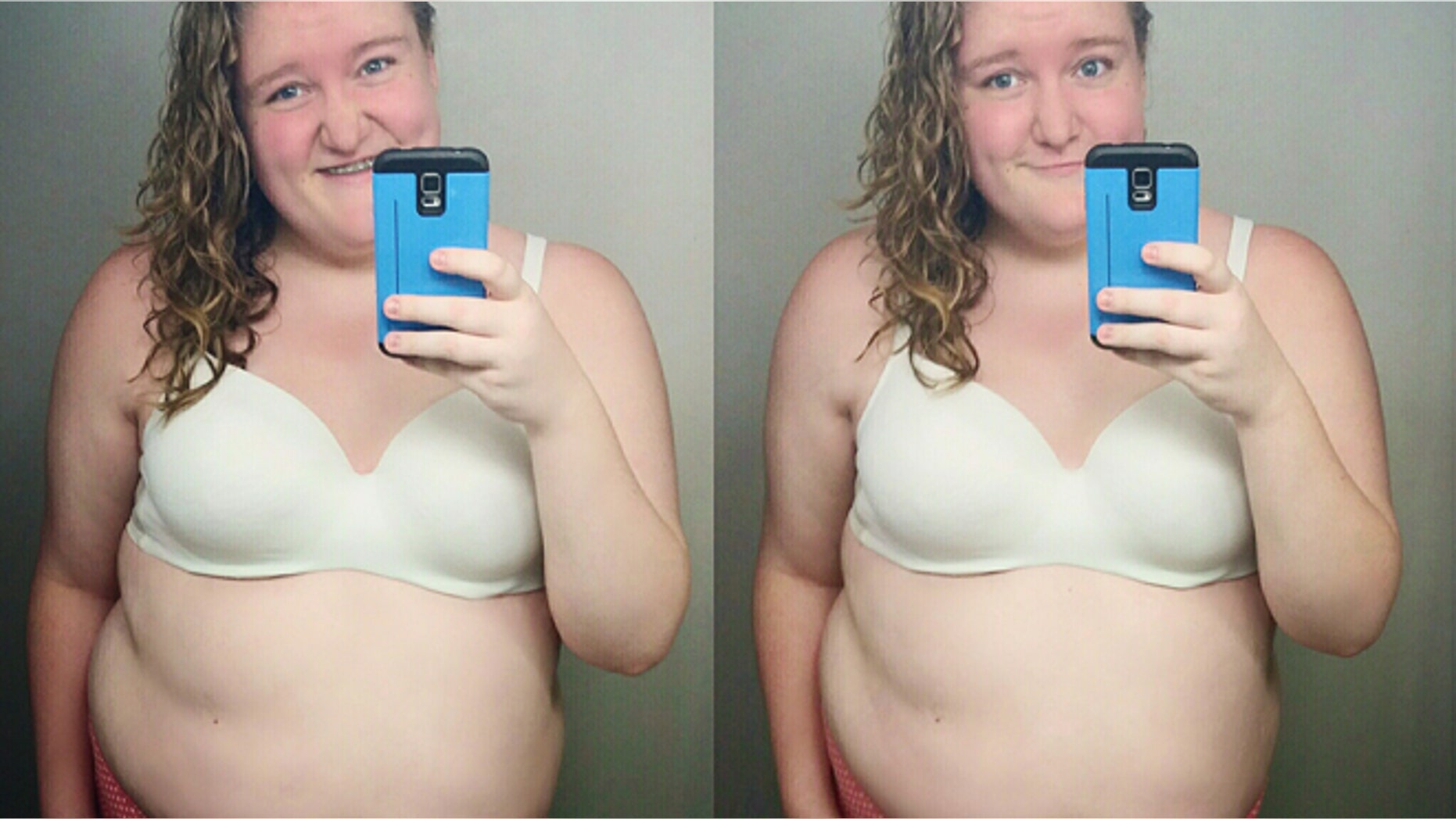 Samm Newman, a 19-year-old student at Ohio University-Chillicothe, said her Instagram account was removed after she posted an image of herself wearing a white bra and boy shorts -- far more clothing than some celebrities and other, thinner users get away with, she said. (Courtesy: Samm Newman)