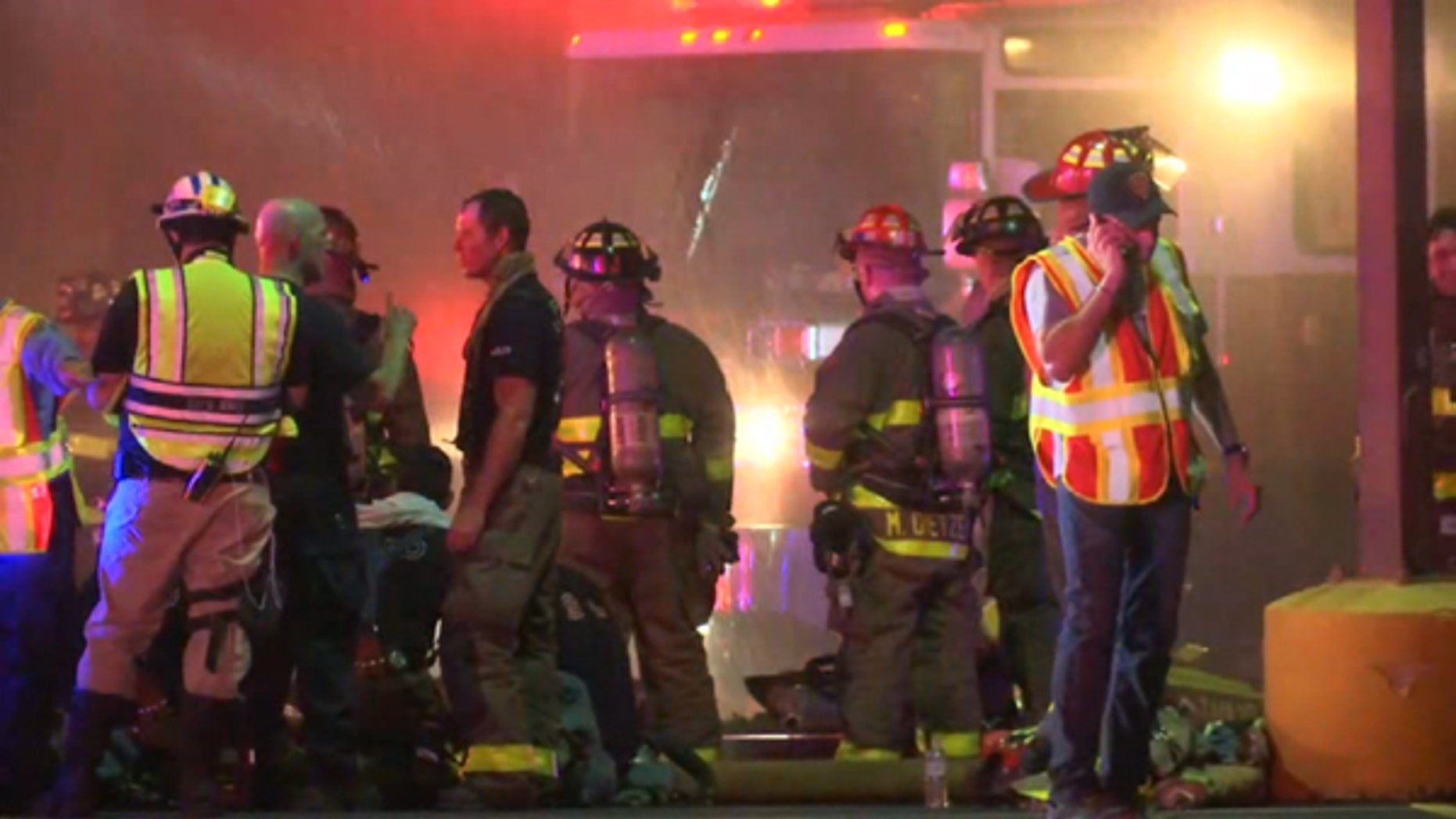 A firefighter died battling a blaze in a shopping center in San Antonio Thursday night.