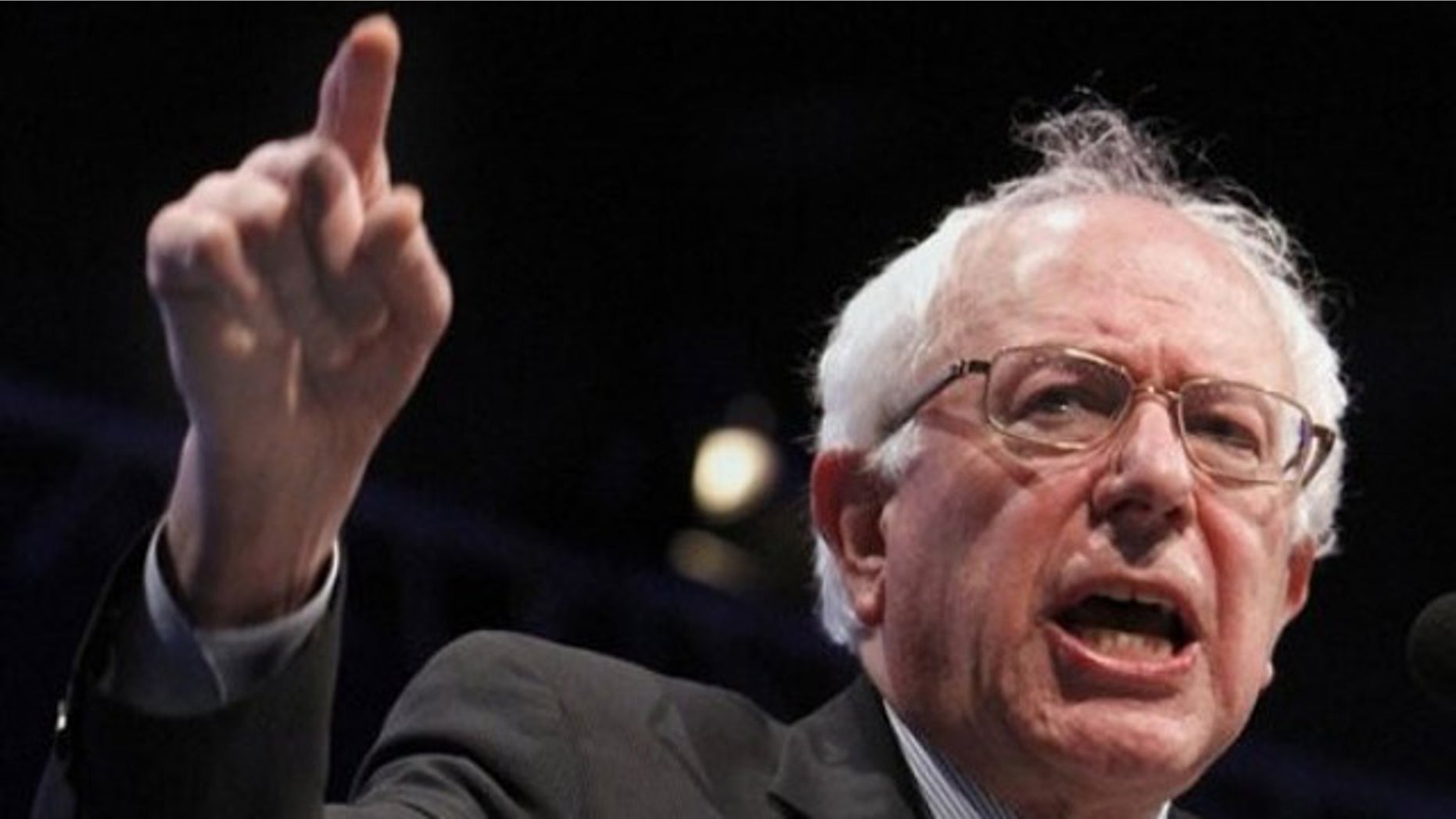 Sen. Bernie Sanders gestures as he speaks at the Californi Democrats State Convention in Sacramento, Calif., April 30.