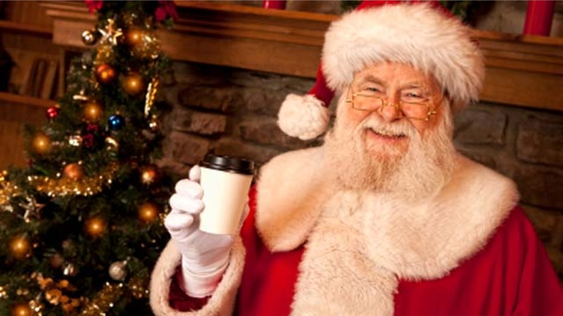 Hey, Santa what's in the coffe cup? Looks like you're hiding a Silent Night Chocolate Martini.