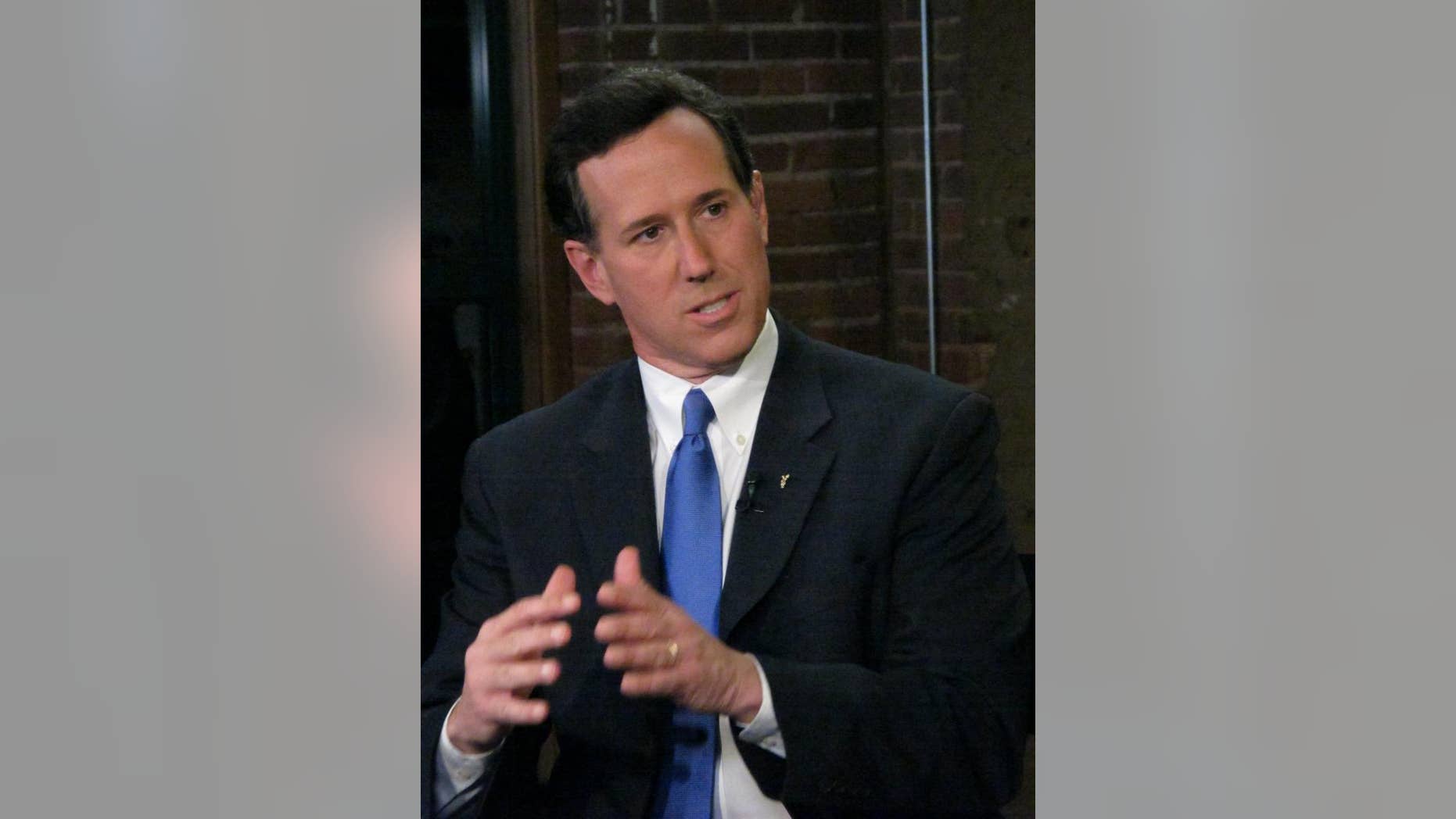 Former Pennsylvania Sen. Rick Santorum after the South Carolina presidential debate Thursday, May 5. (FOX News Photo)