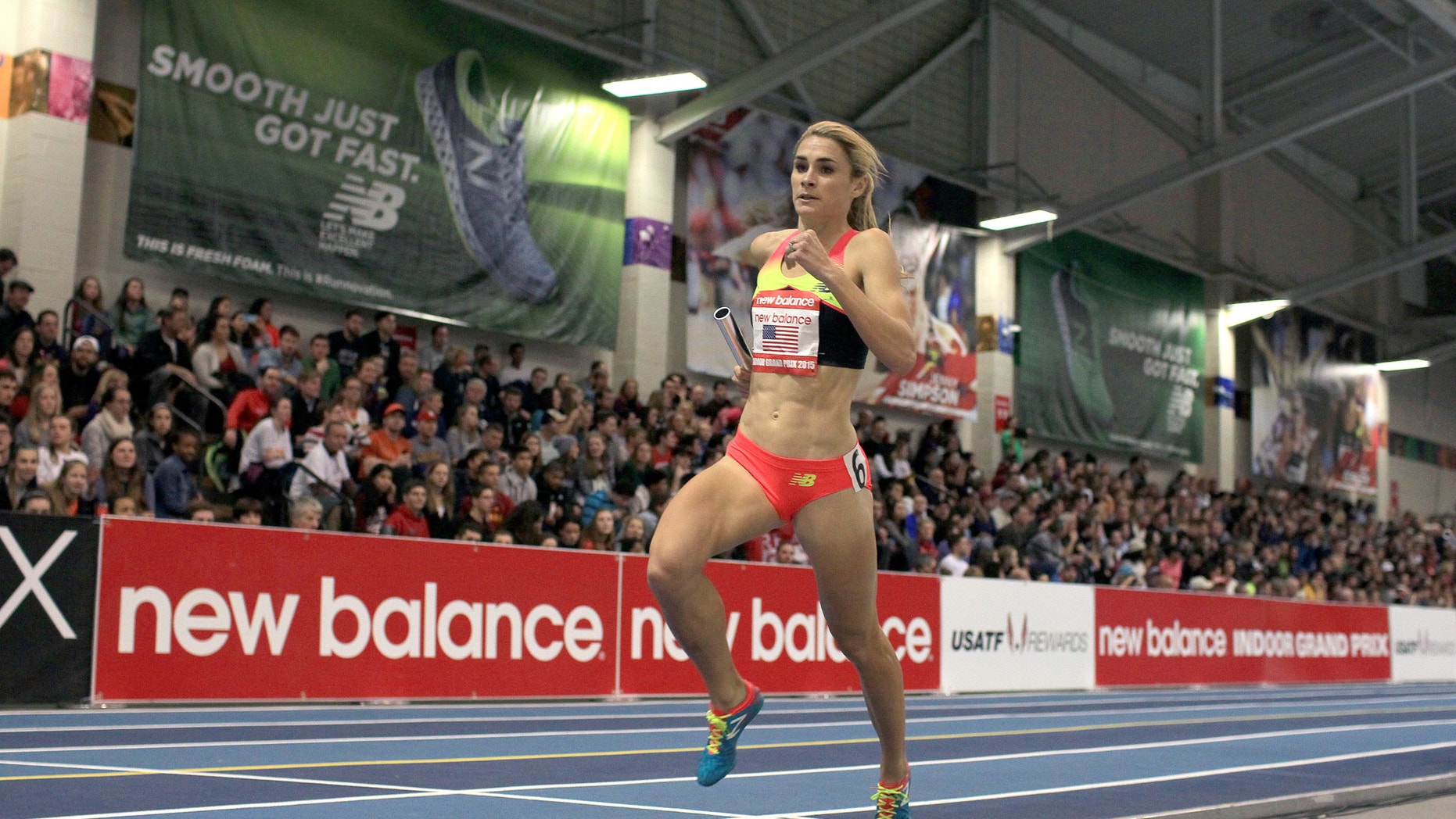 Sarah Brown competes in the New Balance Indoor Grand Prix in Boston on February 7, 2015. Photo courtesy of New Balance.