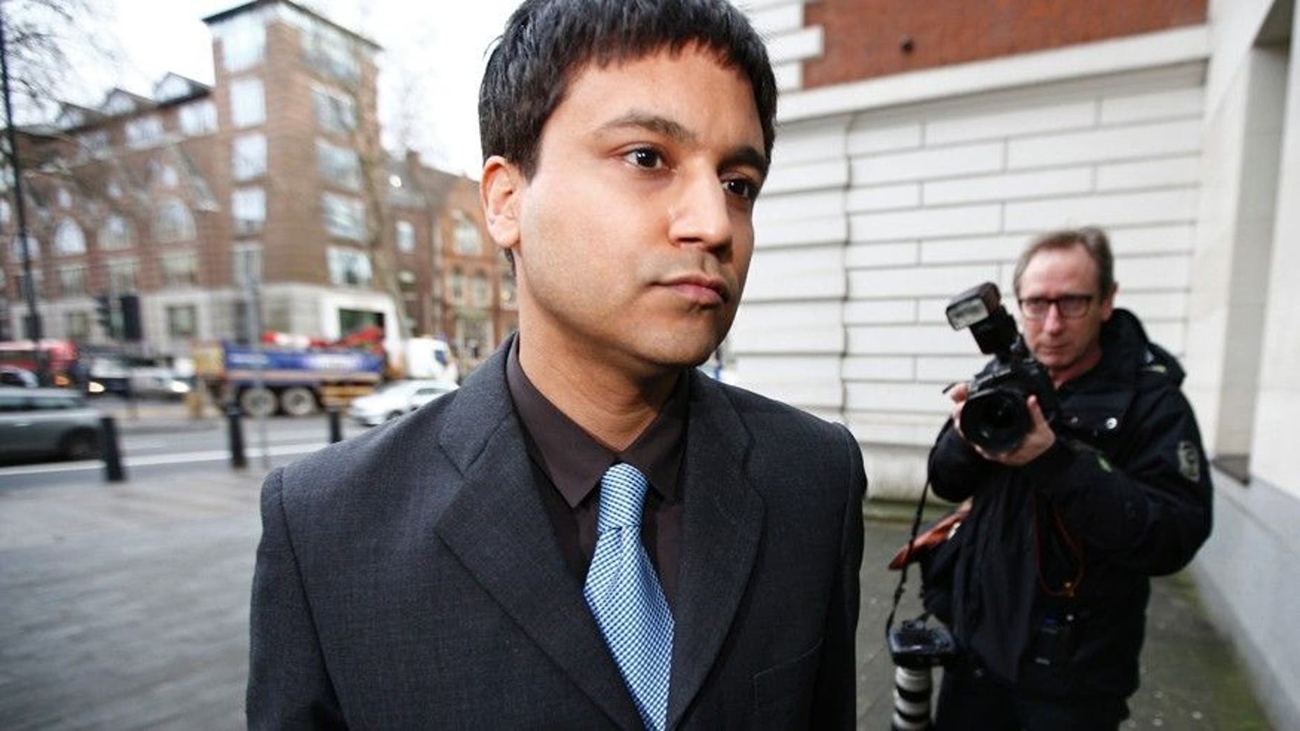Feb. 4, 2016: Navinder Sarao arrives at Westminster Magistrates' Court for an extradition hearing in London, Britain.