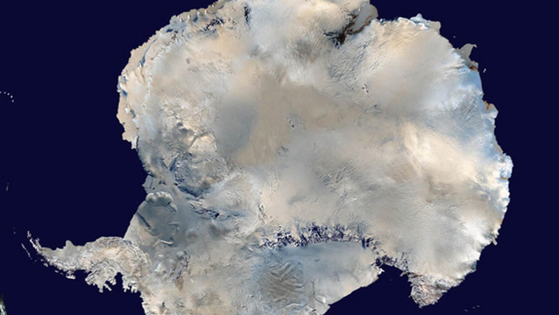 A satellite picture of Antarctica.
