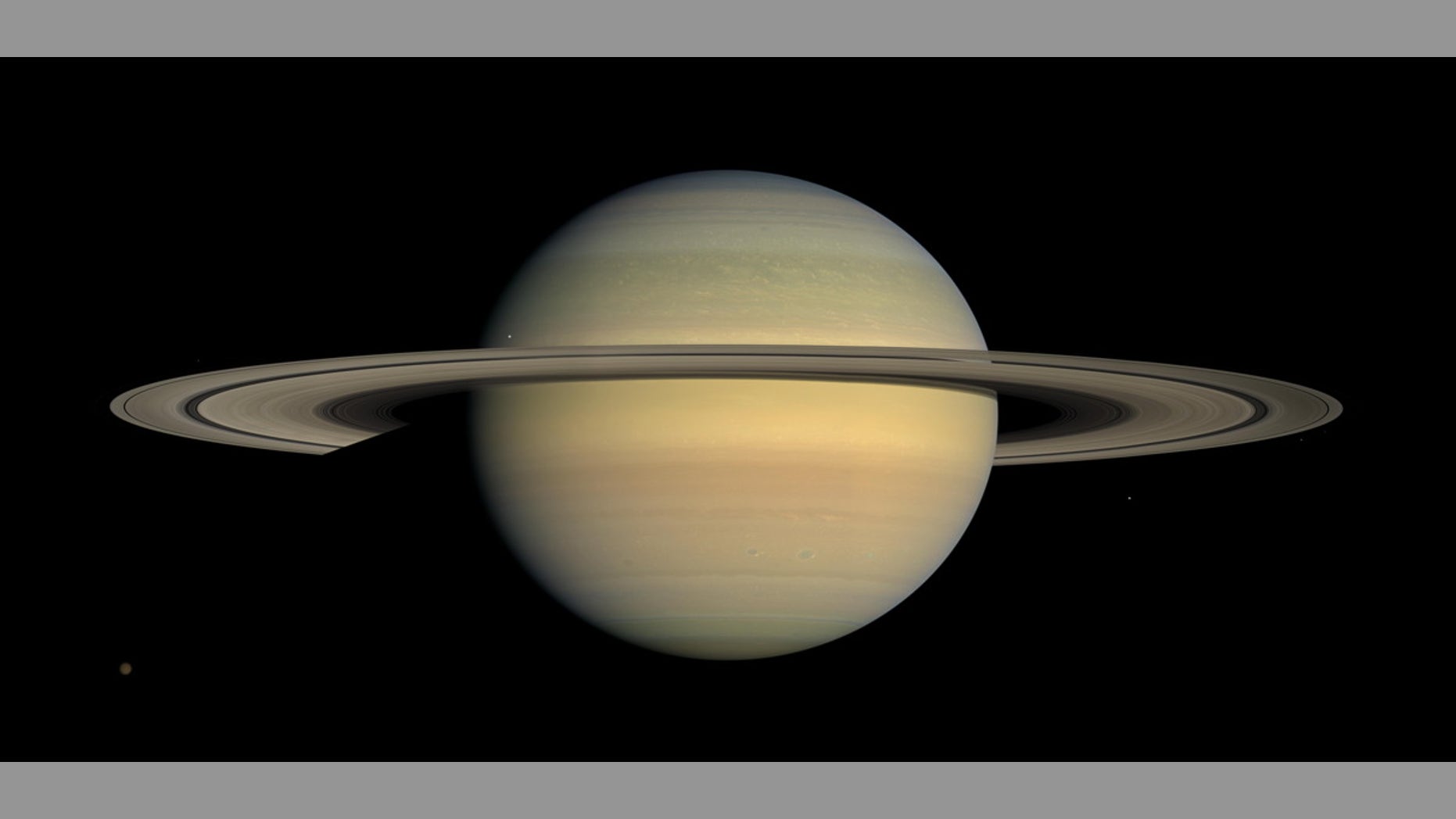 A view Saturn and its iconic rings, taken by NASA's Cassini spacecraft.