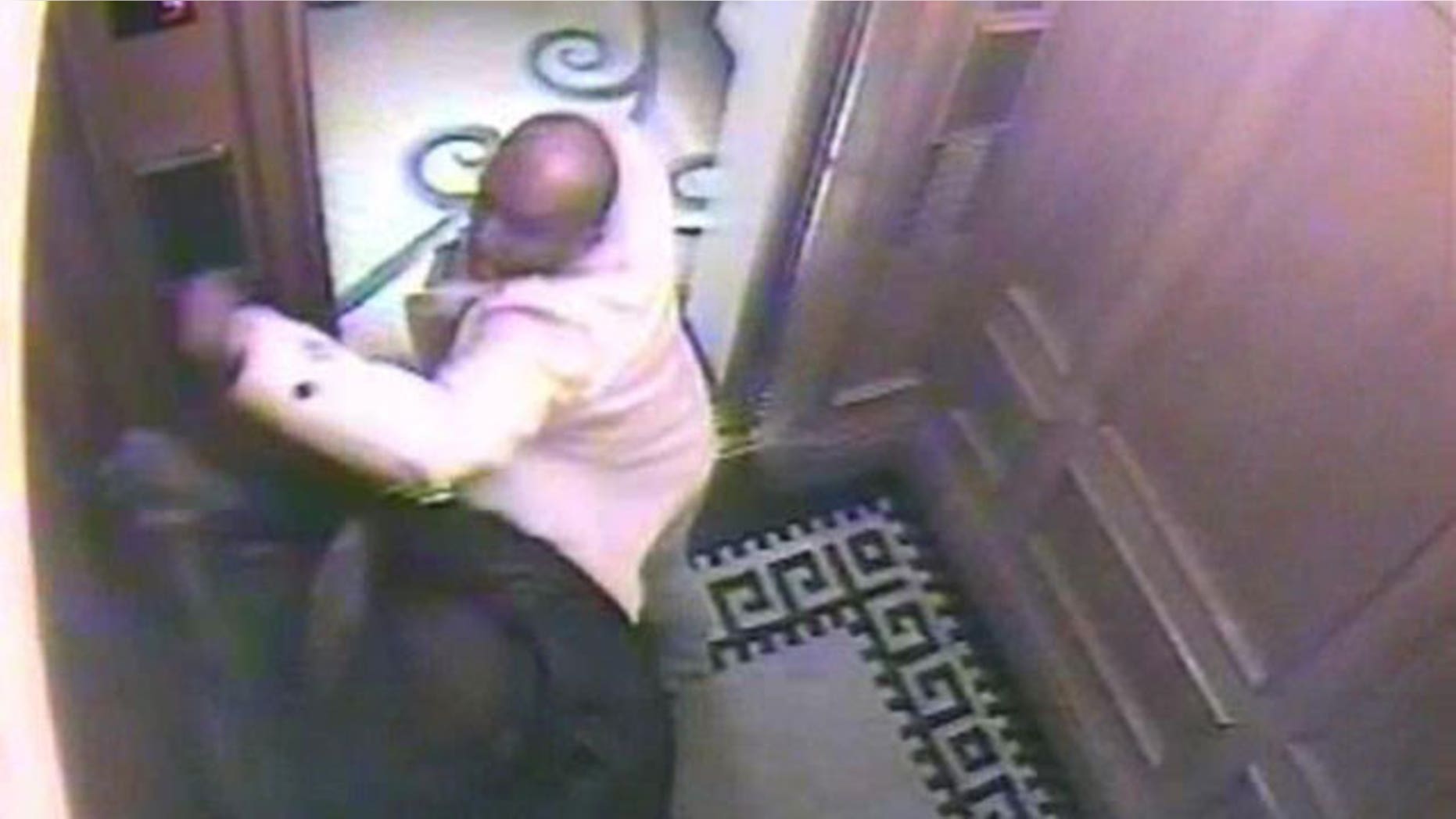 In this CCTV handout image issued by the Metropolitan Police, Saudi Arabian Prince Saud, in white jacket, attacks his servant, Bandar Abdulaziz, in a lift. A Saudi prince has been convicted in Britain of murdering a servant. A jury in London's Old Bailey criminal court, on Tuesday Oct. 19, 2010, found Prince Saud Abdulaziz bin Nasser al Saud guilty of murdering Bandar Abdullah Abdulaziz in a frenzied attack in a hotel. The 34-year-old prince faces a possible life sentence.