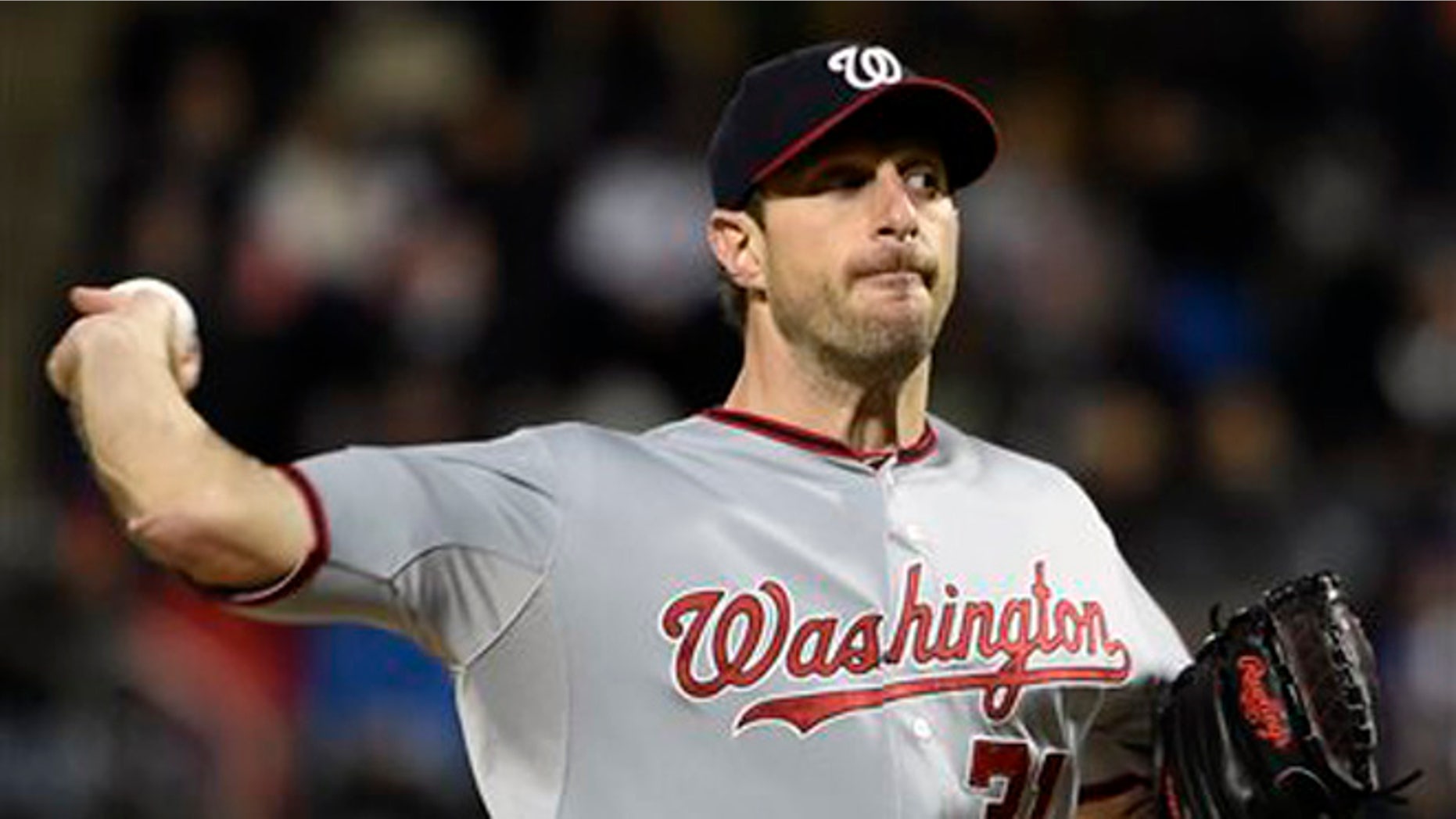 Oct. 3, 2015: Washington Nationals starter Max Scherzer (31) pitches against the New York Mets in the first inning of the second baseball game of a doubleheader in New York.