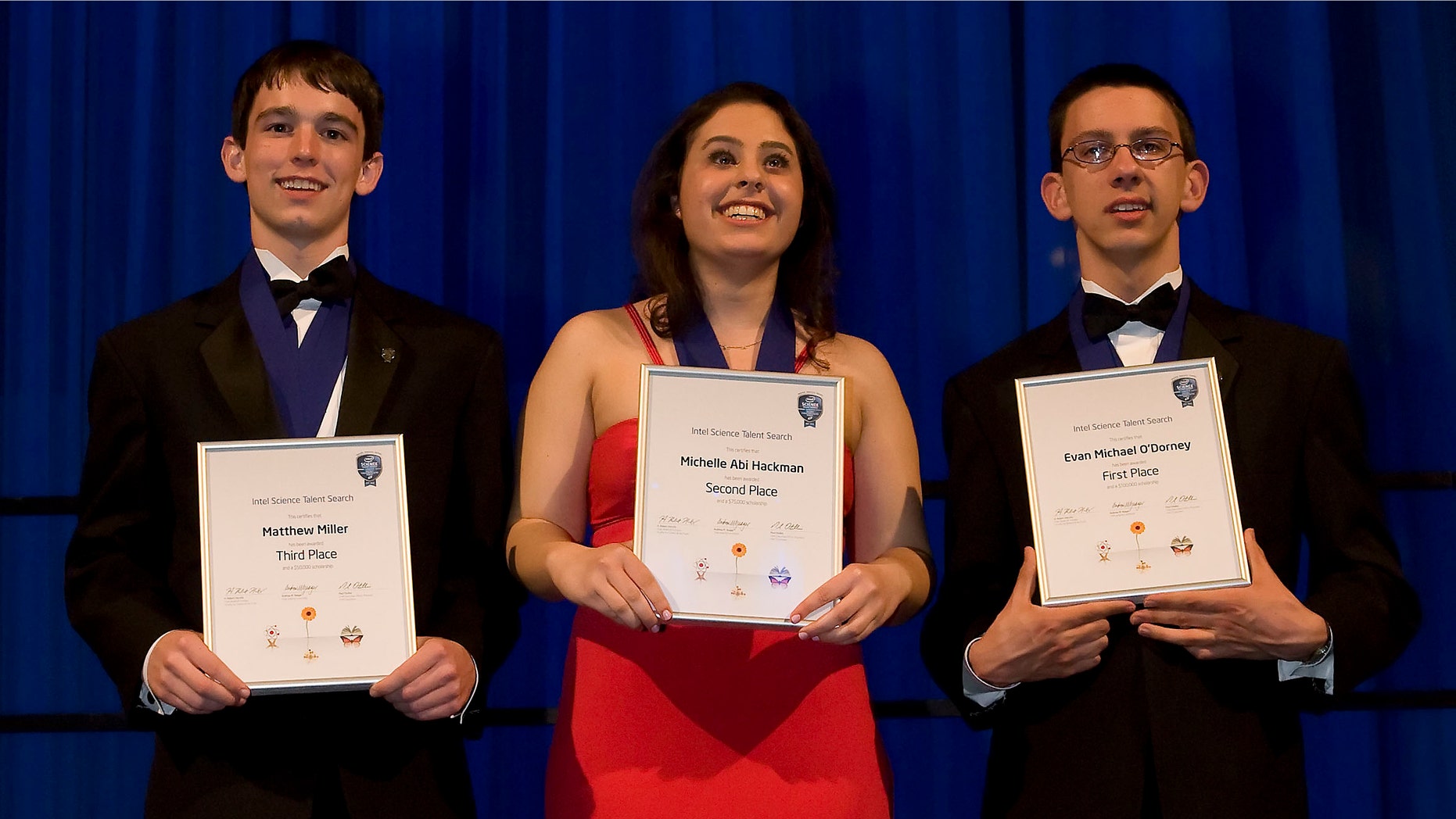 March 15: Intel Science Talent Search, a program of Society for Science and the Public, announced its top three winners, Evan O'Dorney, Michelle Hackman and Matthew Miller in Washington, D.C.