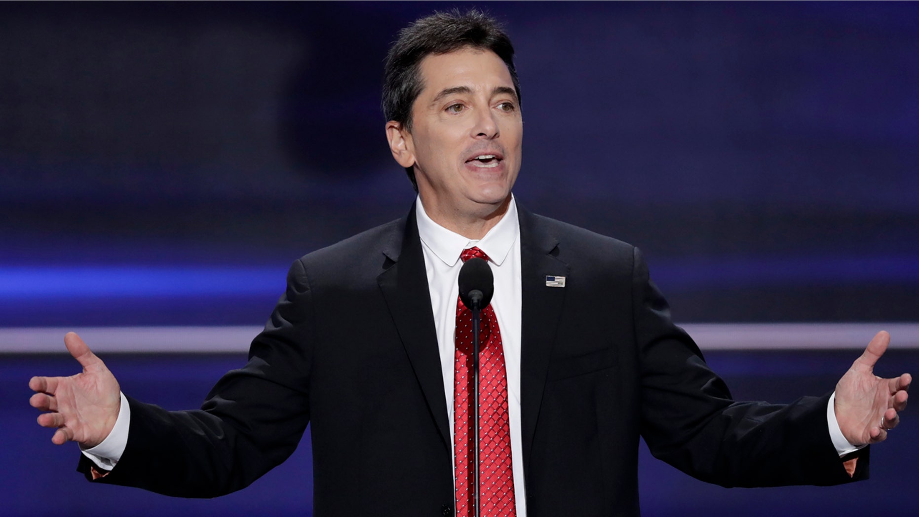 FILE - In this July 18, 2016, file photo, actor Scott Baio speaks during the opening day of the Republican National Convention in Cleveland. Baio wrote on Facebook April 25, 2017, that he was responding to media reports when suggested the death of his former Happy Days co-star Erin Moran may have been due to substance abuse problems. (AP Photo/J. Scott Applewhite, File)