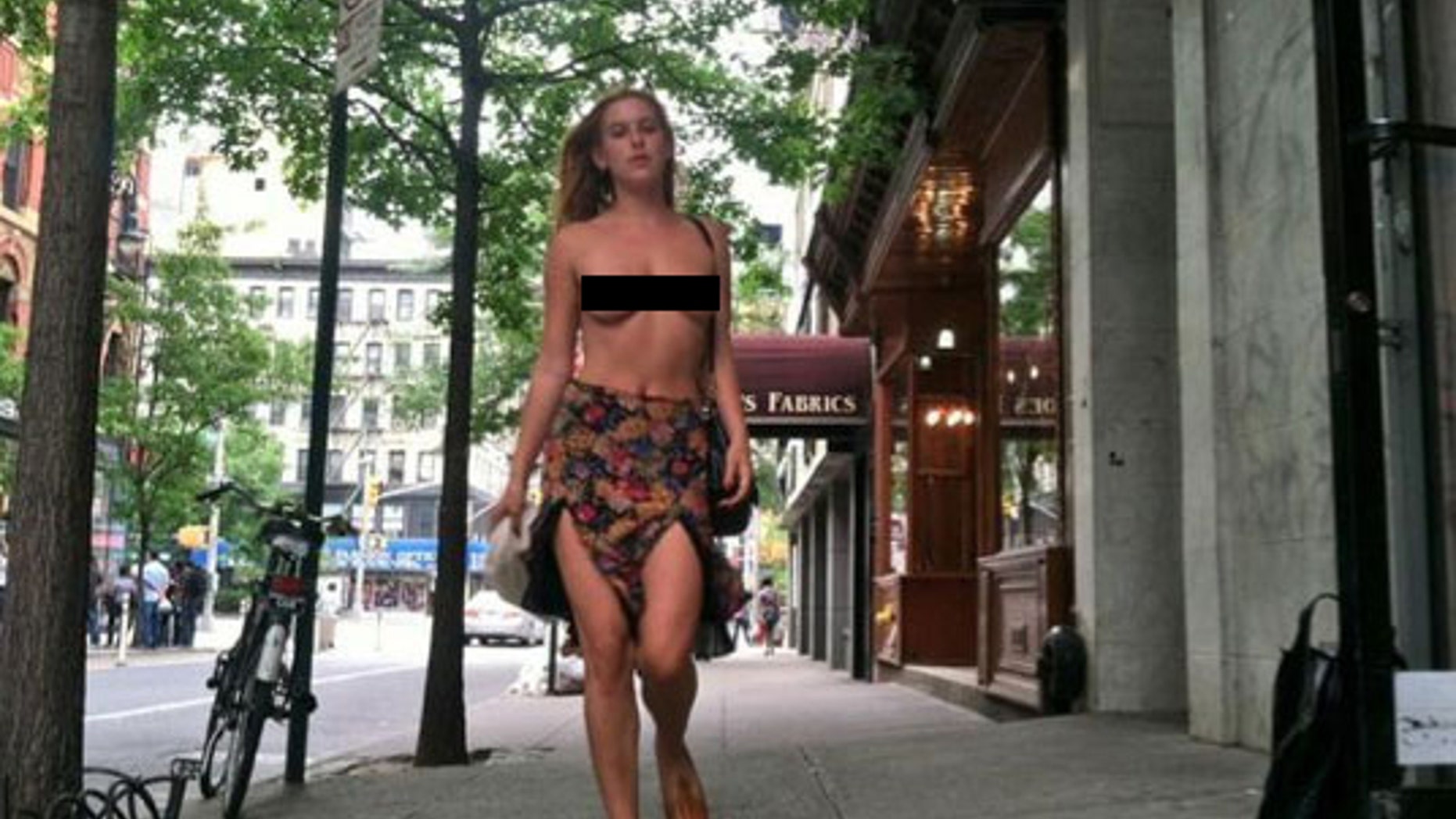 Scout Willis takes to streets of Manhattan to protest Twitter policy.
