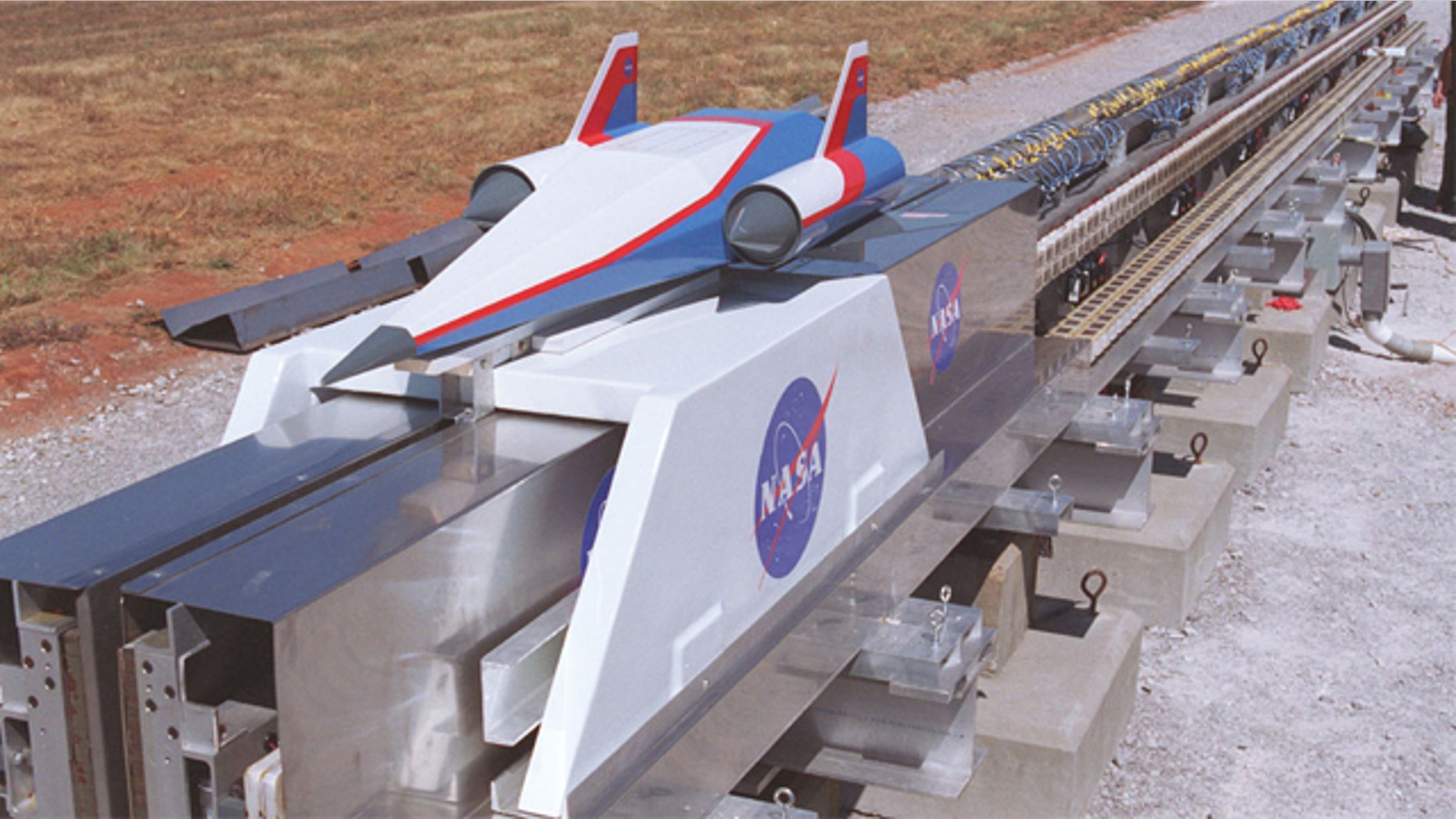 Different technologies to push a spacecraft down a long rail have been tested in several settings, including this Magnetic Levitation (MagLev) System evaluated at NASA's Marshall Space Flight Center.