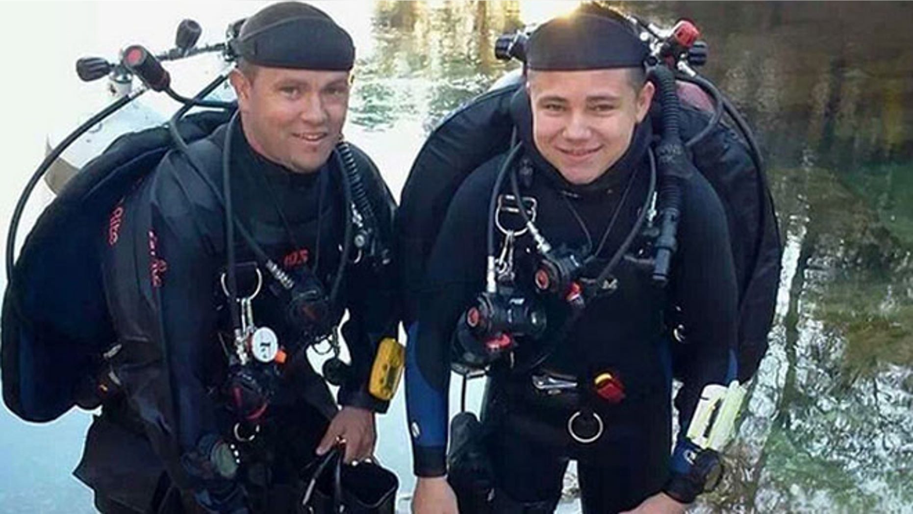 Deputies say Darrin Spivey and his 15-year-old son, Dillon Sanchez, were testing diving equipment they received as Christmas presents.