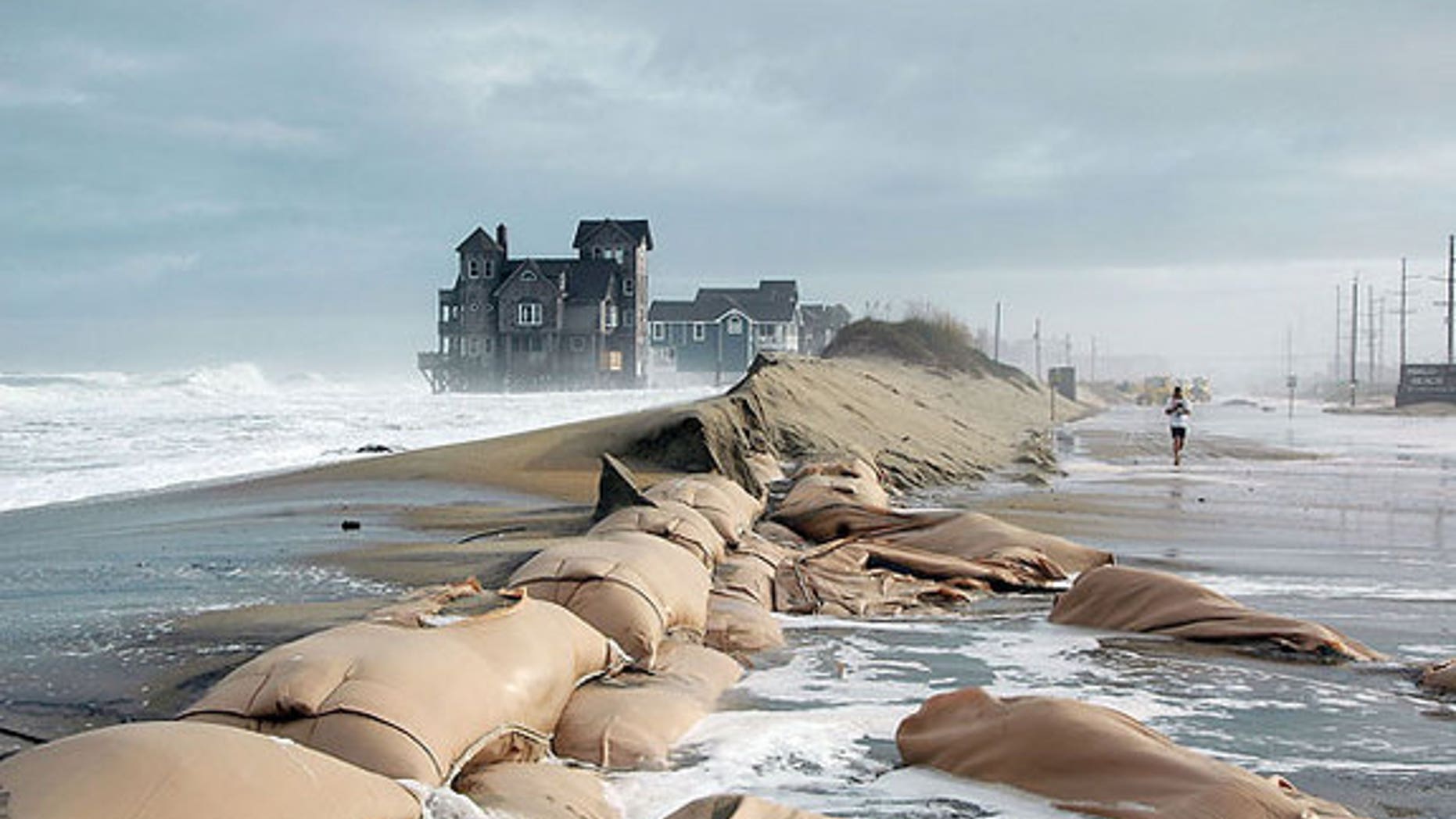 Sea level rise is swamping coasts; Rodanthe in the Outer Banks of North Carolina is pictured.