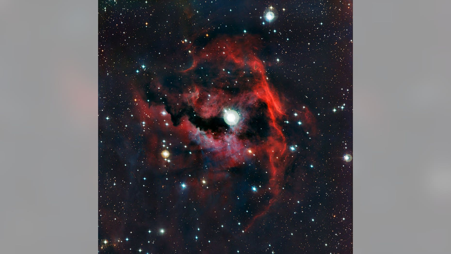 This image from ESO’s La Silla Observatory shows part of a stellar nursery nicknamed the Seagull Nebula. This cloud of gas, known as Sh 2-292, RCW 2 and Gum 1, seems to form the head of the seagull and glows brightly due to the energetic radiat