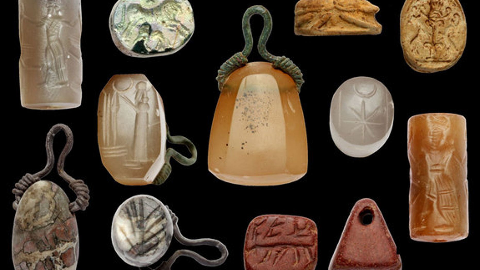 These seals carved with religious inscriptions were found near the site of the ancient city of Doliche.