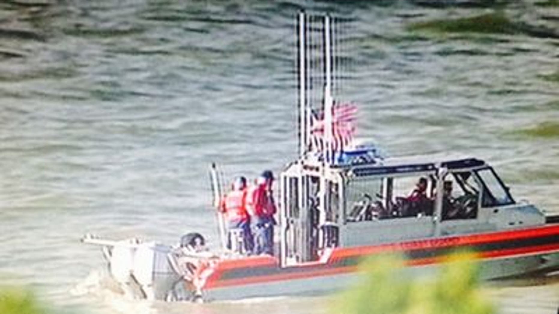 April 27, 2014: A Coast Guard vessel searches for a missing plane in San Pablo Bay (Courtesy KTVU)