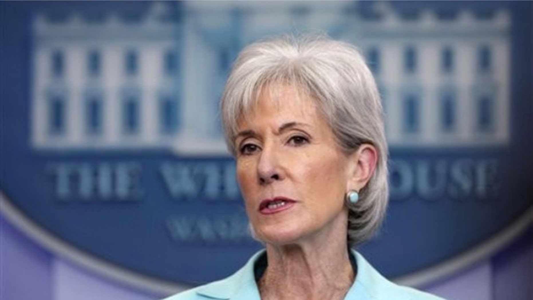 Health and Human Services Secretary Kathleen Sebelius speaks during the daily news briefing at the White House June 21.