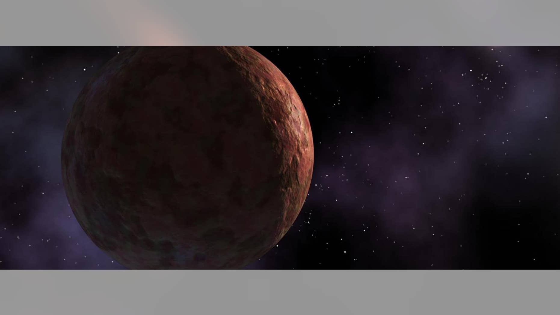 An artist's image of Sedna, which may have been booted to its extremely distant orbit by the collective gravity of numerous small objects.
