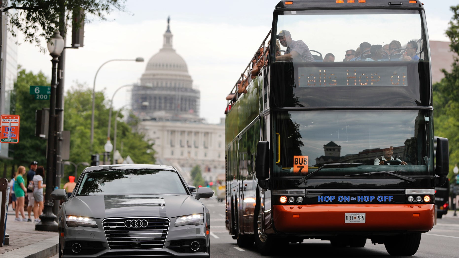 A self-driving Audi in Washington, DC.
