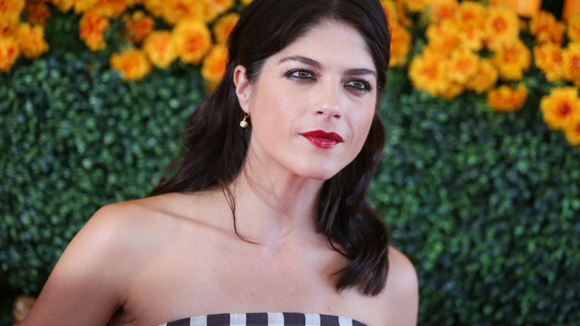 Selma Blair arrives at the Veuve Clicquot Polo Classic at Will Rogers State Historic Park on Saturday, Oct. 17, 2015, in Pacific Palisades, Calif.