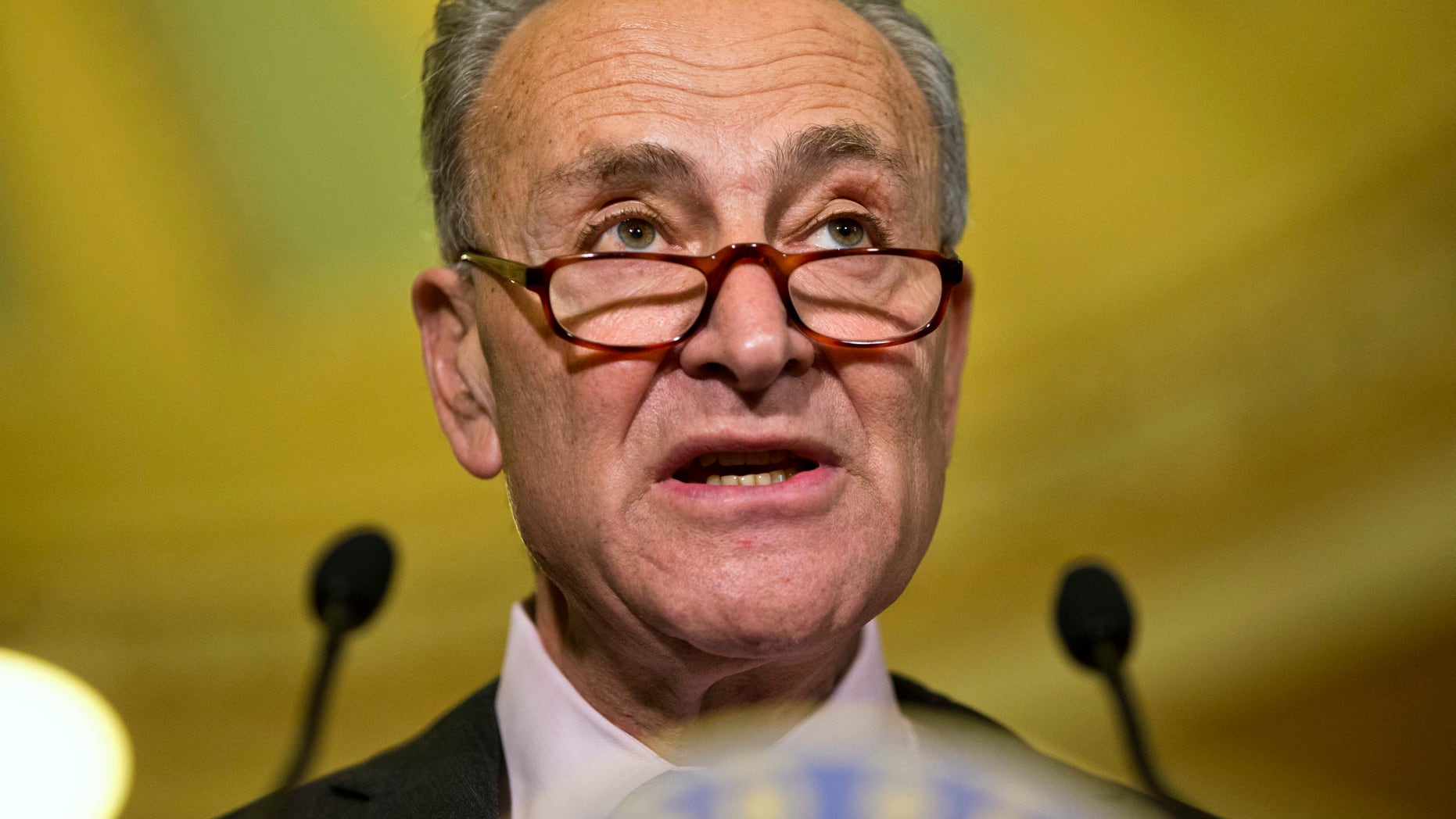 Senate Minority Leader Charles Schumer, D-N.Y., speaks to the media on Capitol Hill in Washington, Tuesday, May 17, 2016.