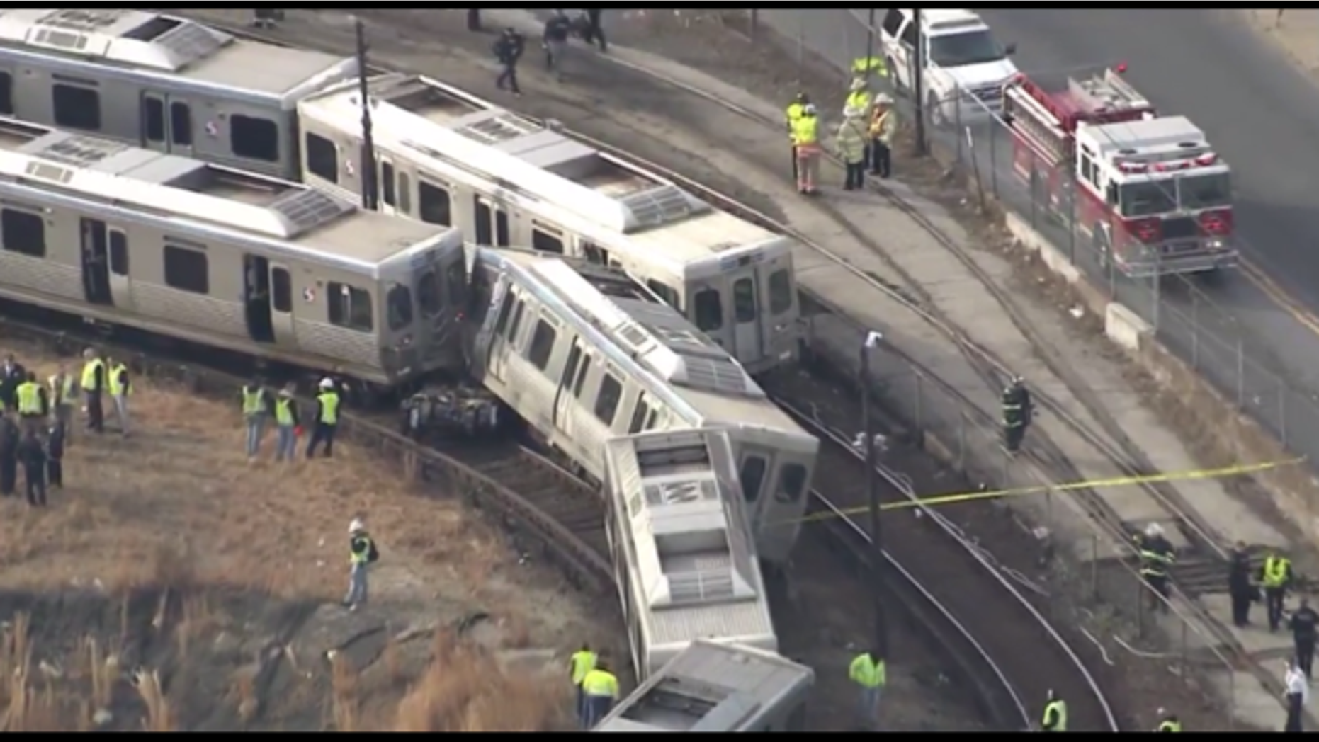 The scene at the rail yard in Upper Darby.
