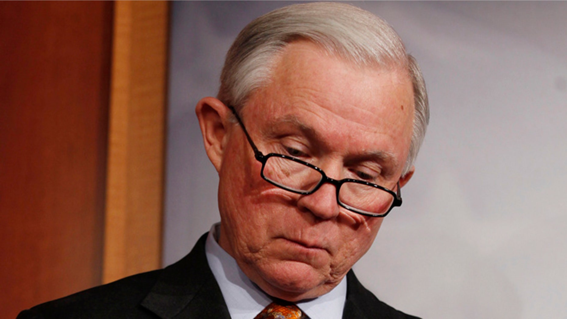Feb. 3, 2012: Senate Budget Committee ranking minority member Sen. Jeff Sessions reads a copy of President Obama's budget.