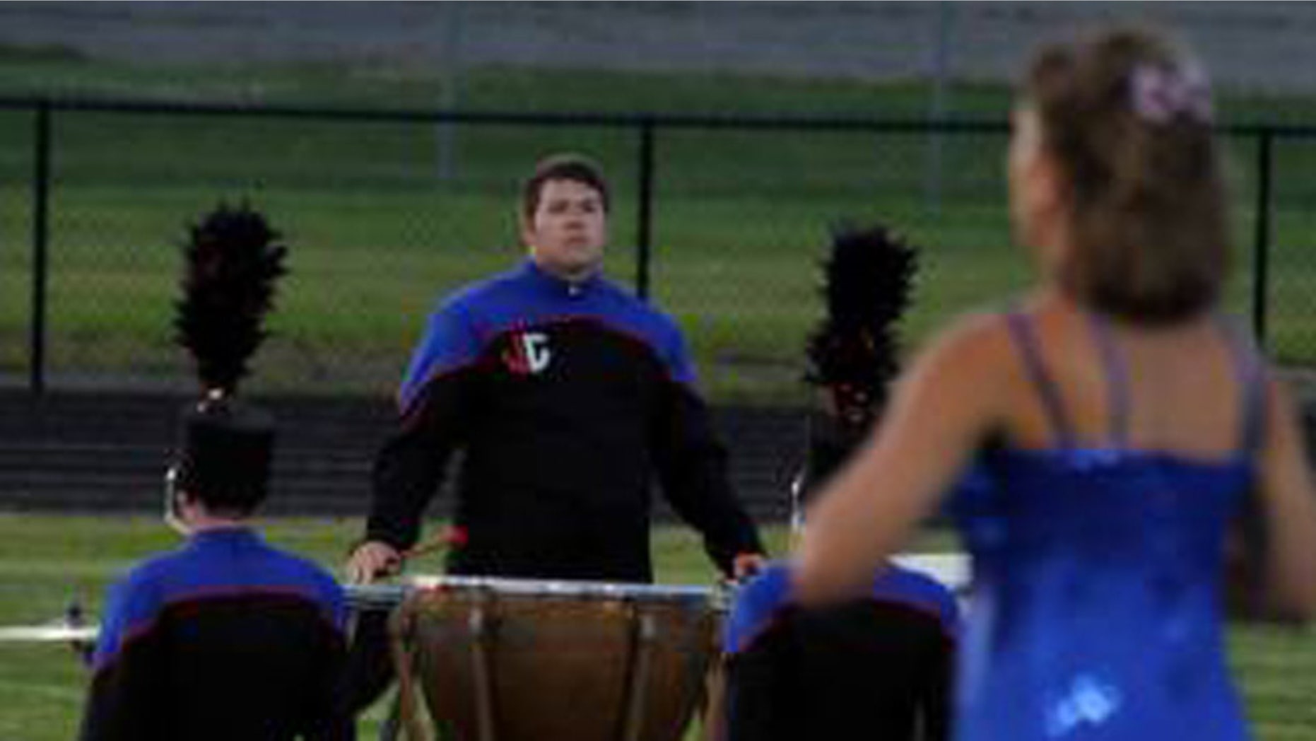Seth Corwin, 16, performing with the Jay County High School Marching band. ( Dawn Alicea)