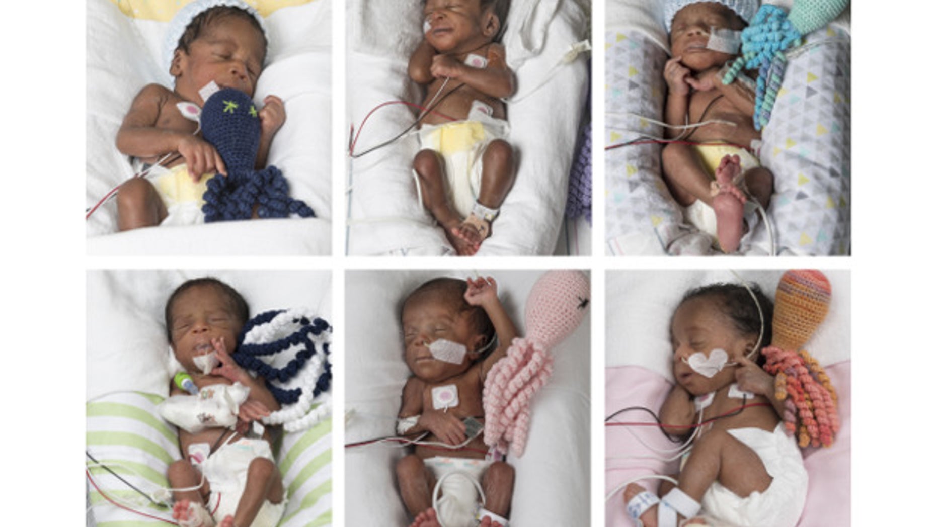 Ajibola Taiwo gave birth to three girls and three boys on May 11.