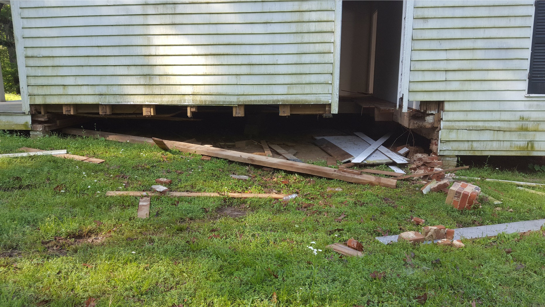 Damage to the historic Shaifer House.