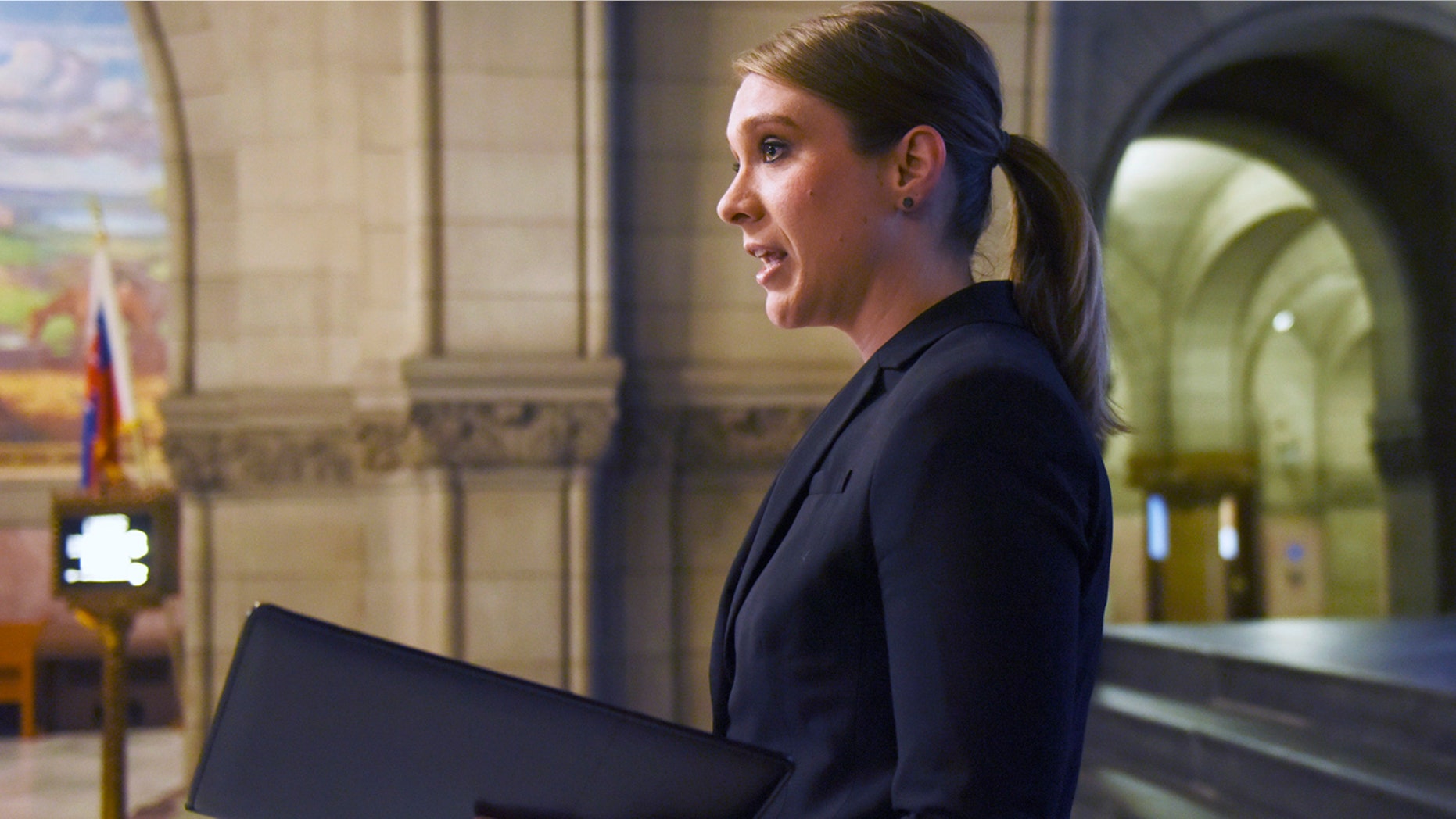 Shannon Edwards announces her candidacy for the U.S. House of Representatives in Pittsburgh Wednesday.