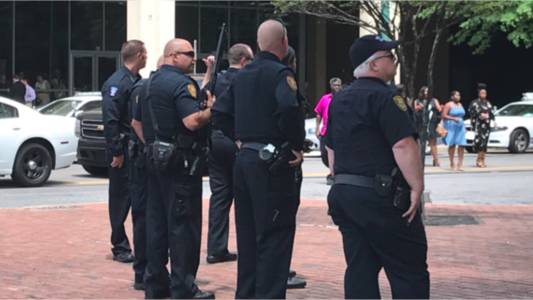 Memphis Police Department on the scene of a shooting at the downtown Sheraton Hotel in Tennessee.