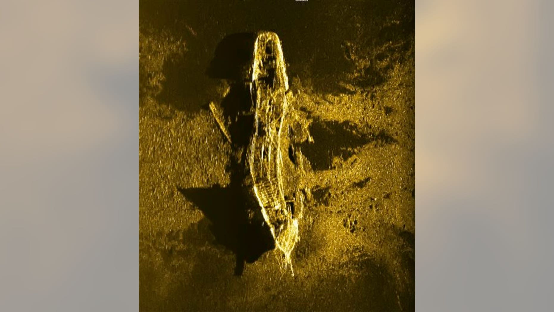 In this Jan. 2, 2016, sonar image released by Australian Transport Safety Bureau on Wednesday Jan. 13, 2016, a shipwreck is seen on the ocean floor off the coast of Australia.