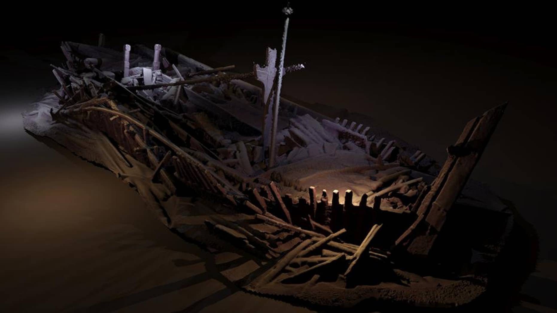 Photogrammetric model of a wreck from Ottoman period. (Credit: Rodrigo Pacheco-Ruiz/University of Southampton)
