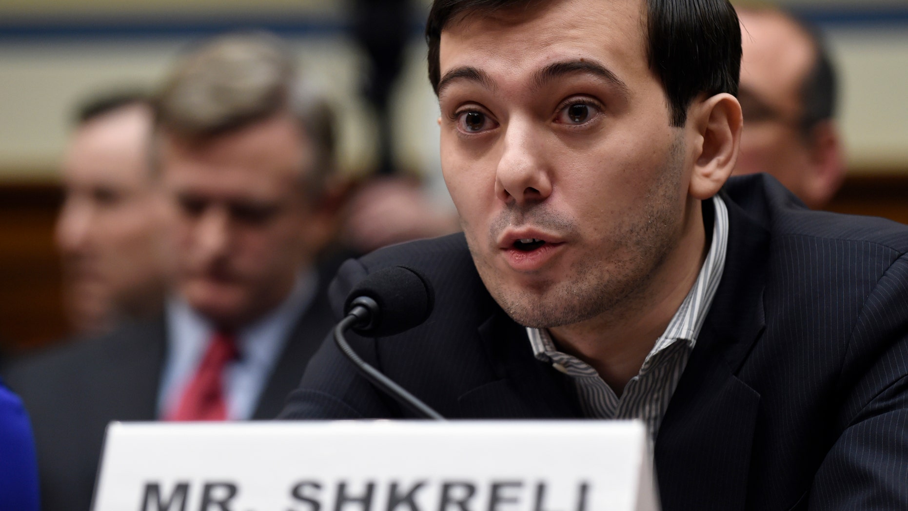 Feb. 4, 2016: Pharmaceutical chief Martin Shkreli speaks on Capitol Hill in Washington.