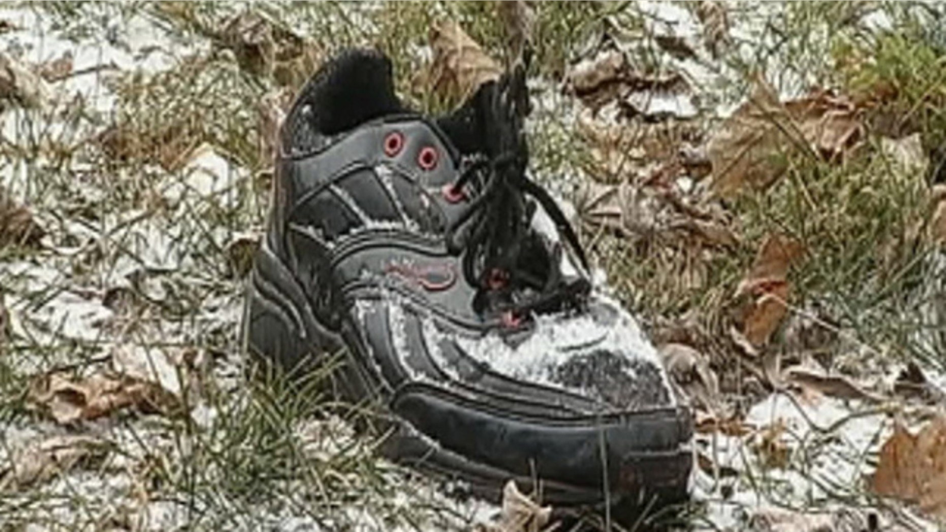 These sneakers are believed to have belonged to a jogger who was mauled by pit bulls early Monday morning.