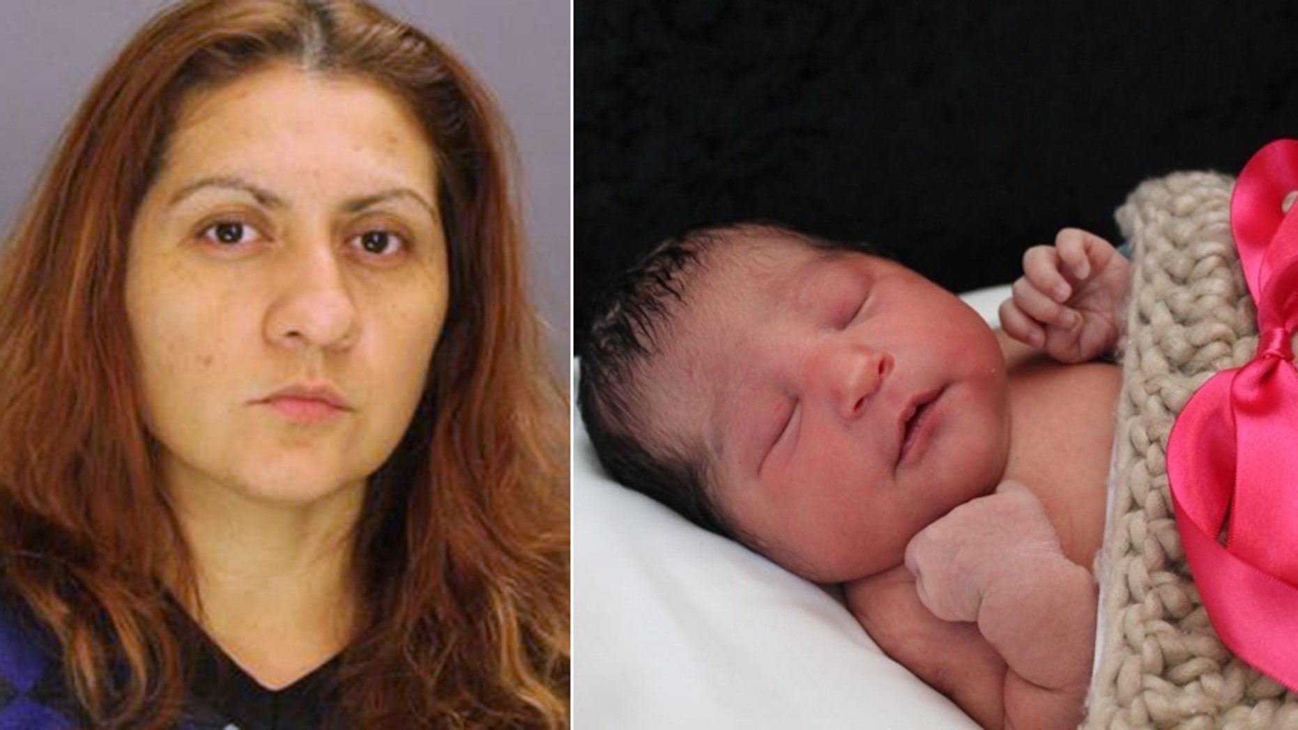 Yesenia Sesmas (left) is seen in an undated photo provided by the Dallas County Sheriff's Office. Sesmas is a suspect in the shooting death of a Wichita, Kans., woman on and stealing her baby, Sophia Victoria Gonzalez Abarca (right).