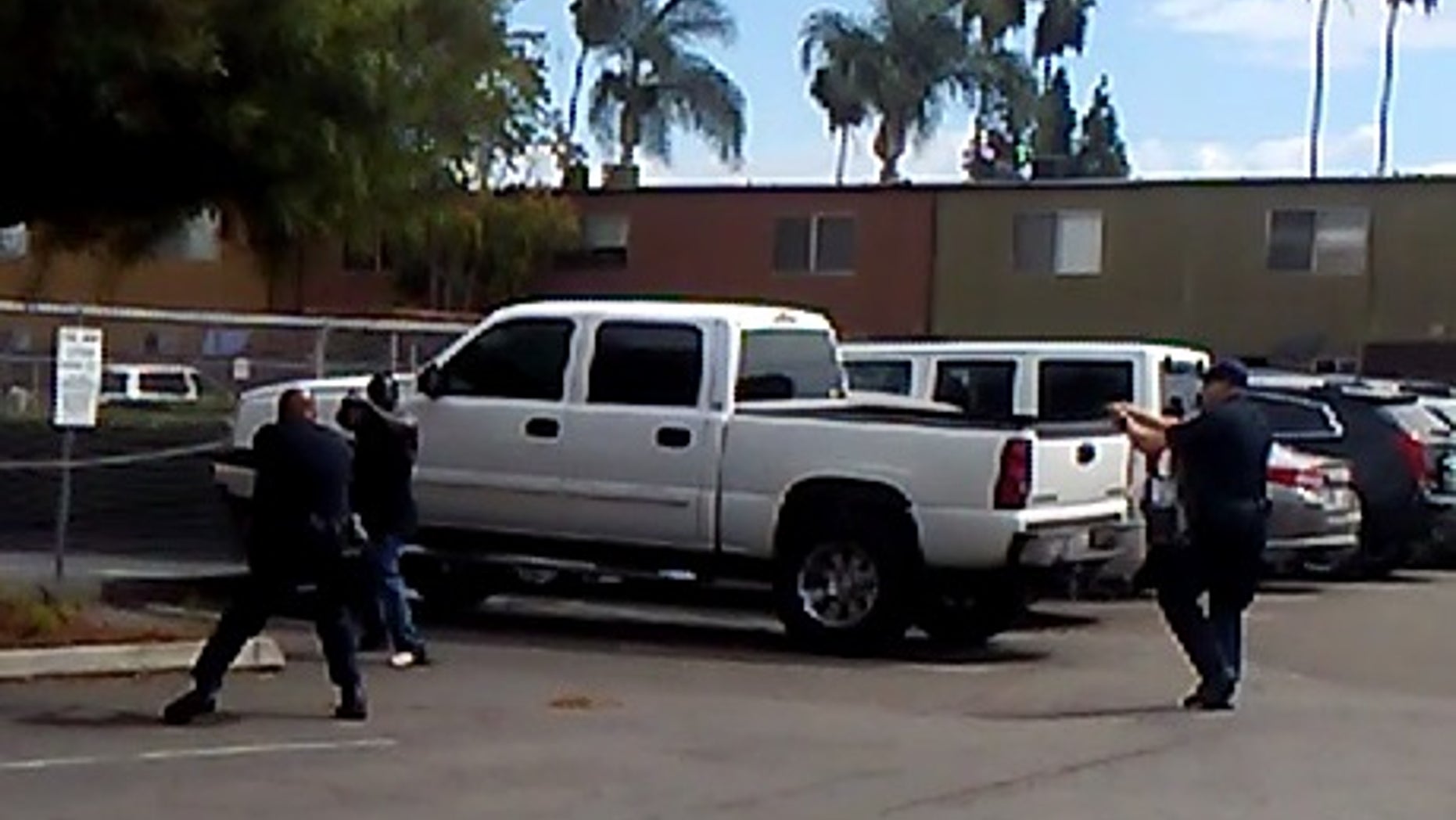 Police released this image showing officers confronting the man.