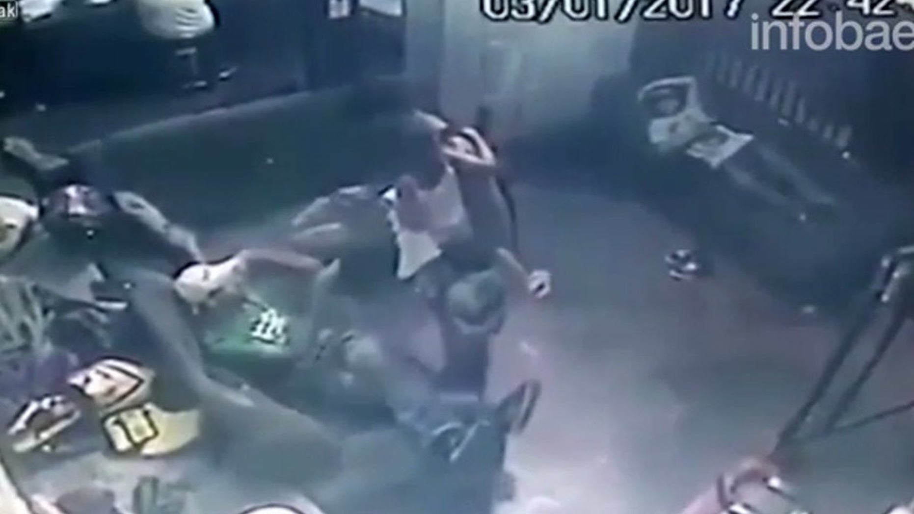 Still shot from the 20-second video caught by a surveillance camera in Minas Gerais, Brazil.