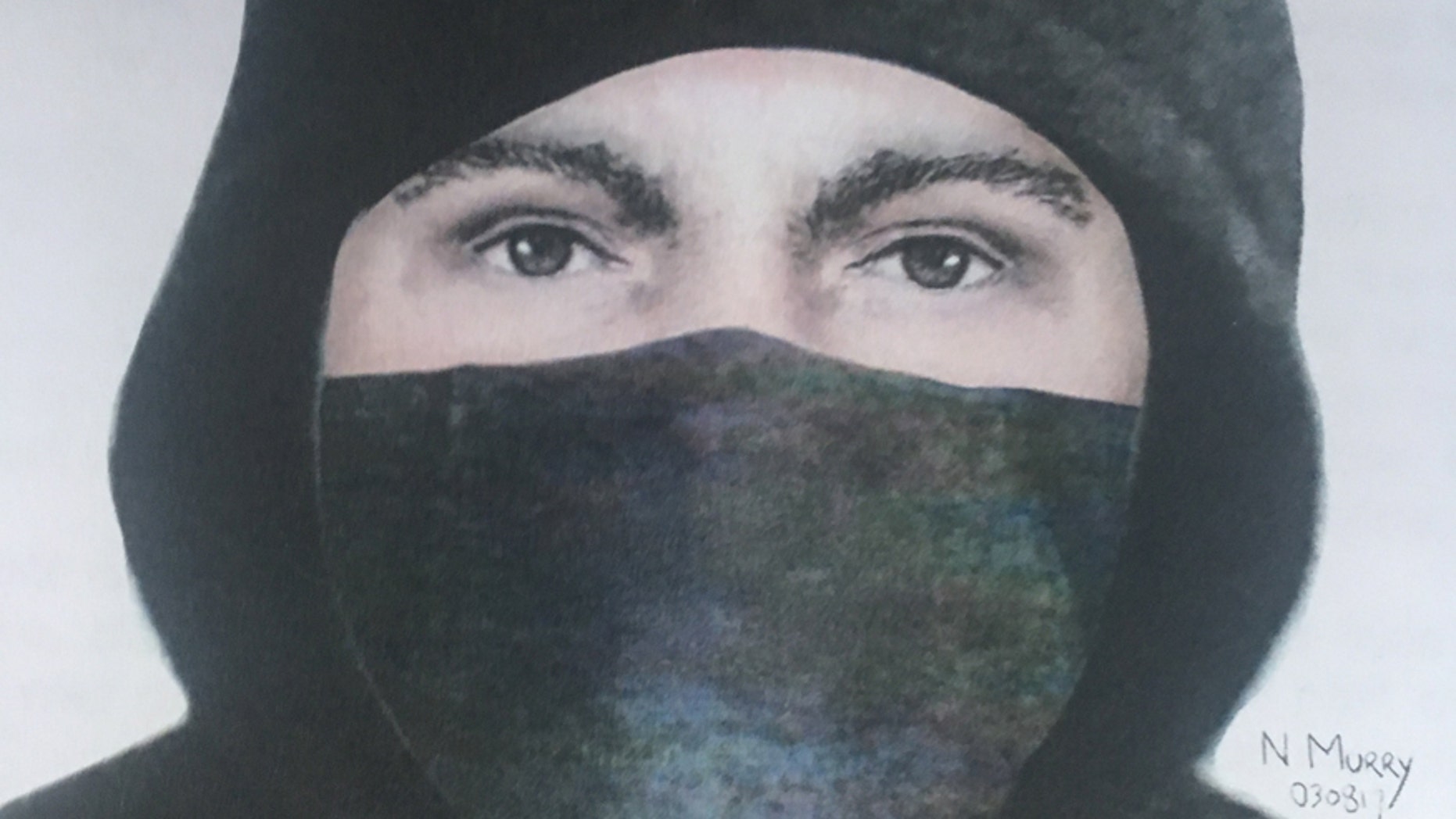 A sketch of the suspect.
