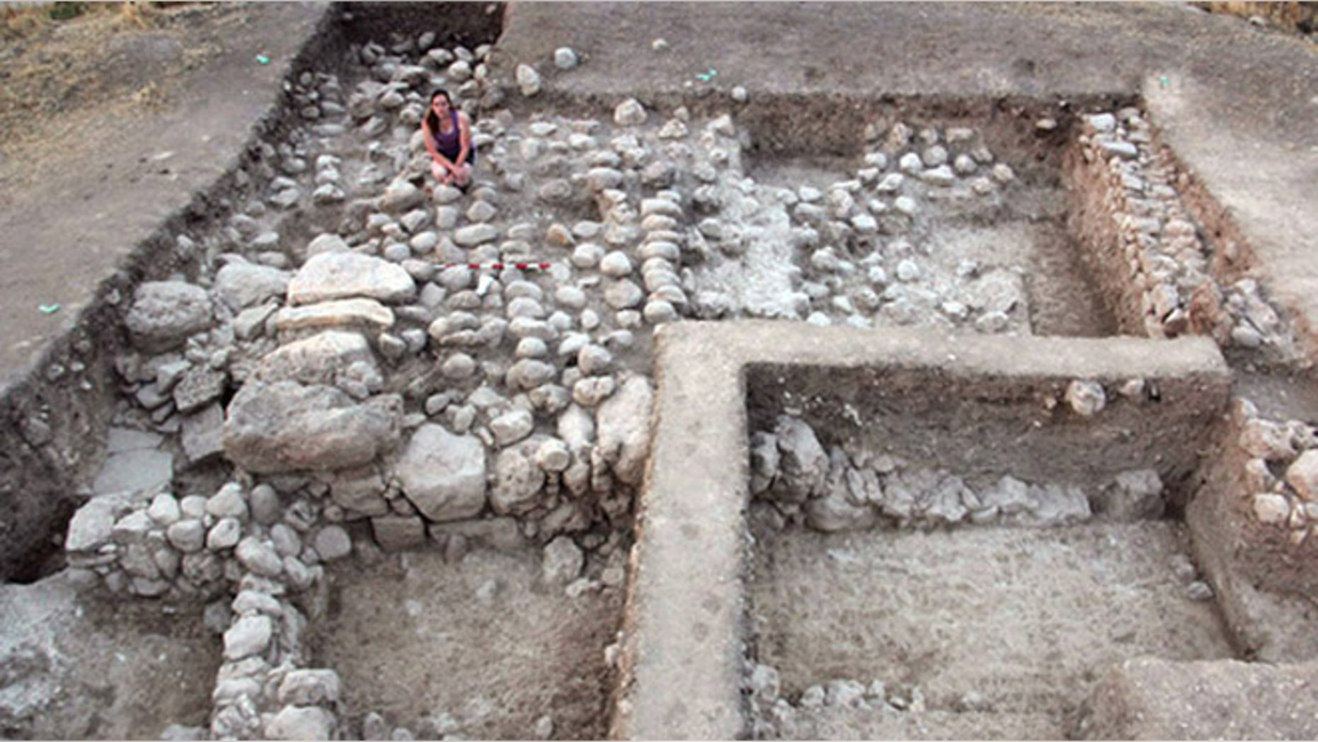The jug with treasure was found just to the north of a "massive structure," as the researchers call it, which may be a tower overlooking a valley.
