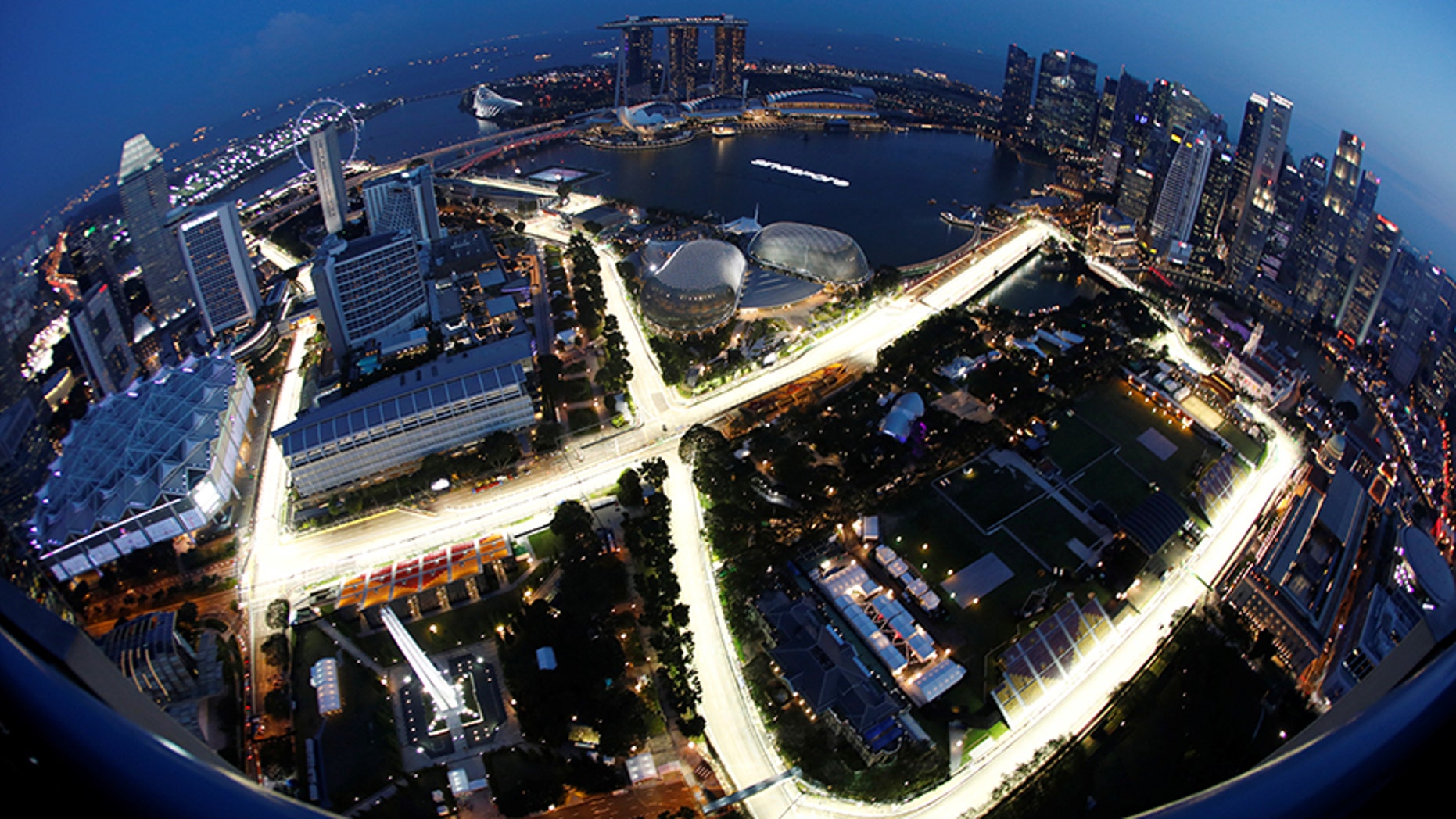 The streets of Singapore lit up for the Formula One Grand Prix held there in September.