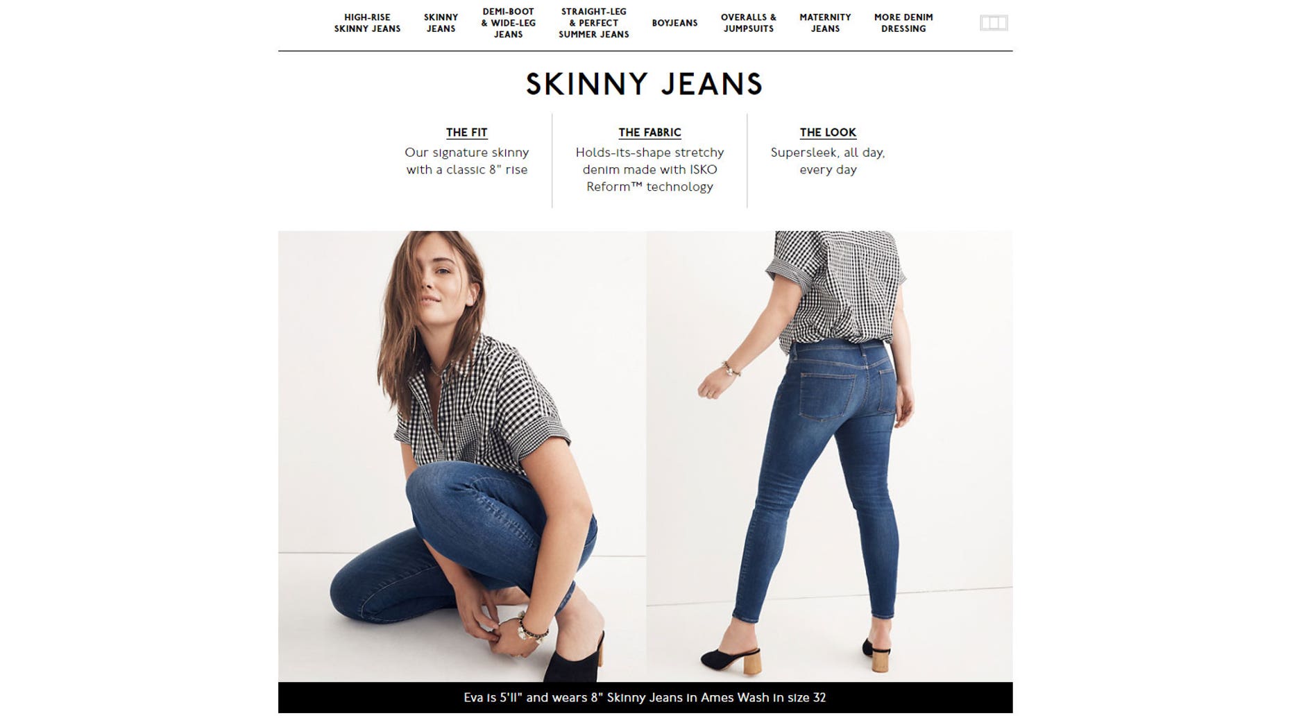 Madewell Jeans Size Chart