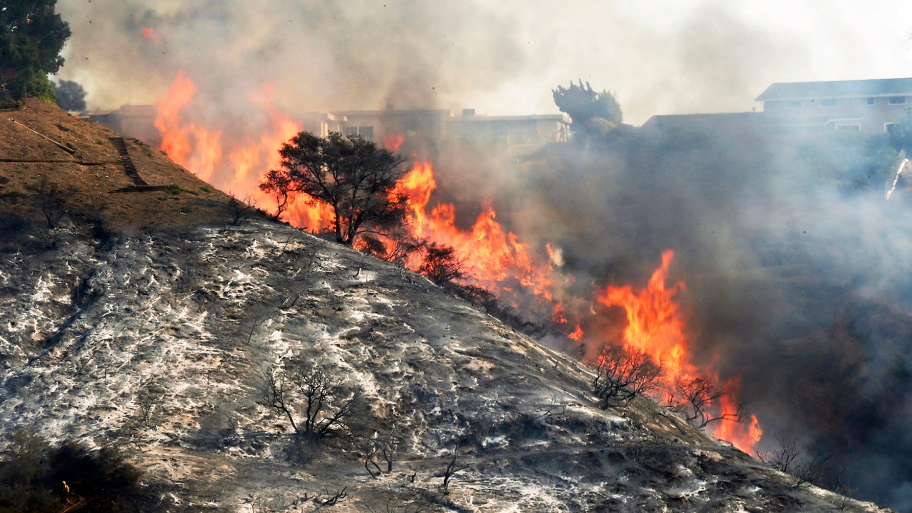 The Skirball fire affecting Bel-Air is one of six fires that erupted in Southern California last week.